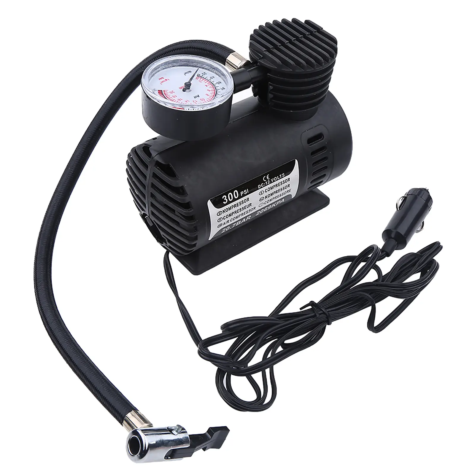 Portable Mini Air Compressor Bike Tire Infaltor Pump 12 Volt 300 PSI Mini Air Compressor Air Compressor
