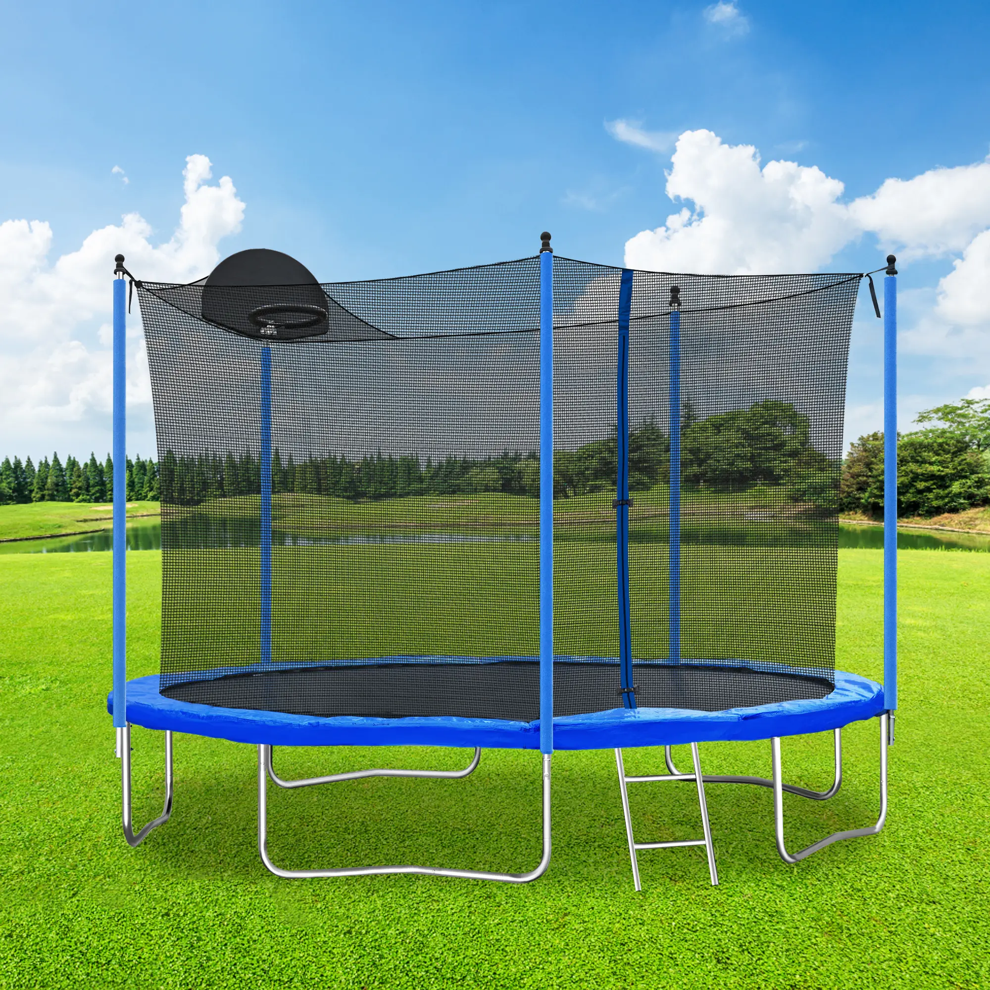12FT TRAMPOLINE WITH BOARD,METAL,BOARD 12FT TRAMPOLINE WITH BOARD,METAL,BOARD