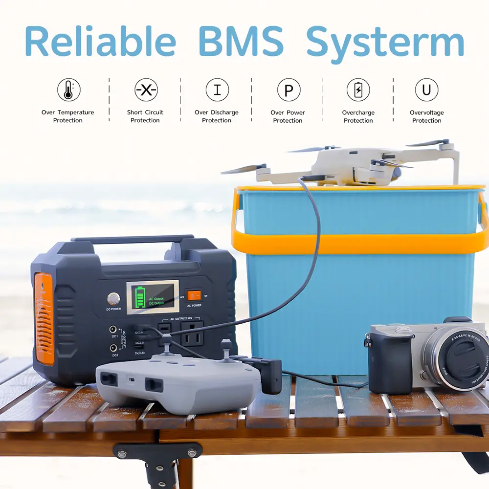 Flashfish E200 Portable Power Station 40800mAh/151Wh Solar Generator 200W Battery Power Station With 3 Charging Modes