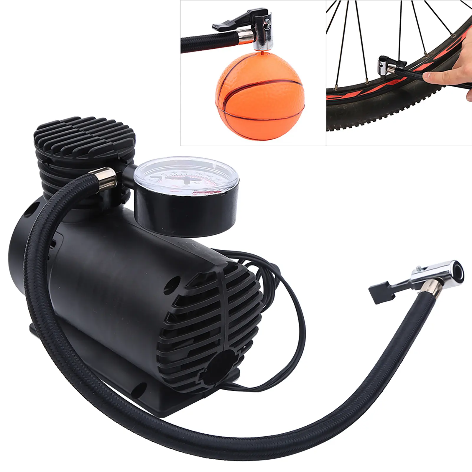 Portable Mini Air Compressor Bike Tire Infaltor Pump 12 Volt 300 PSI Mini Air Compressor Air Compressor