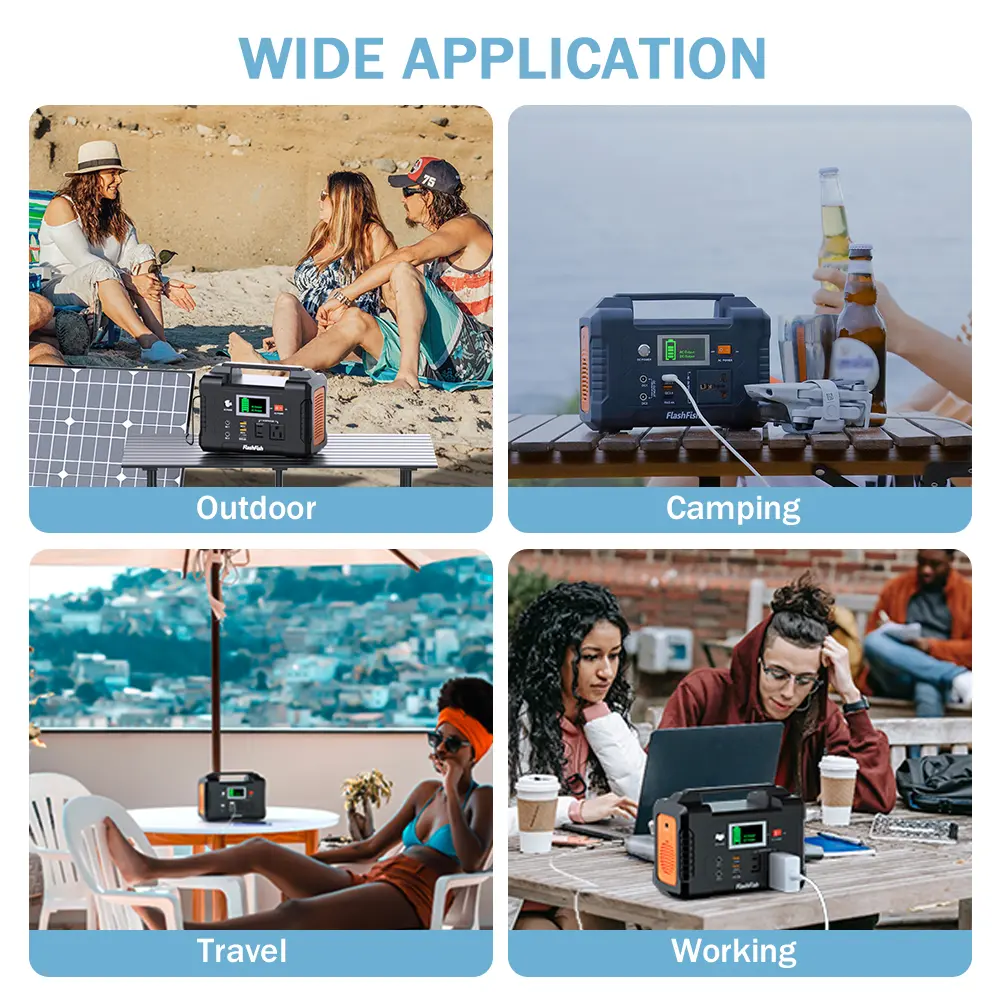 Flashfish E200 Portable Power Station 40800mAh/151Wh Solar Generator 200W Battery Power Station With 3 Charging Modes