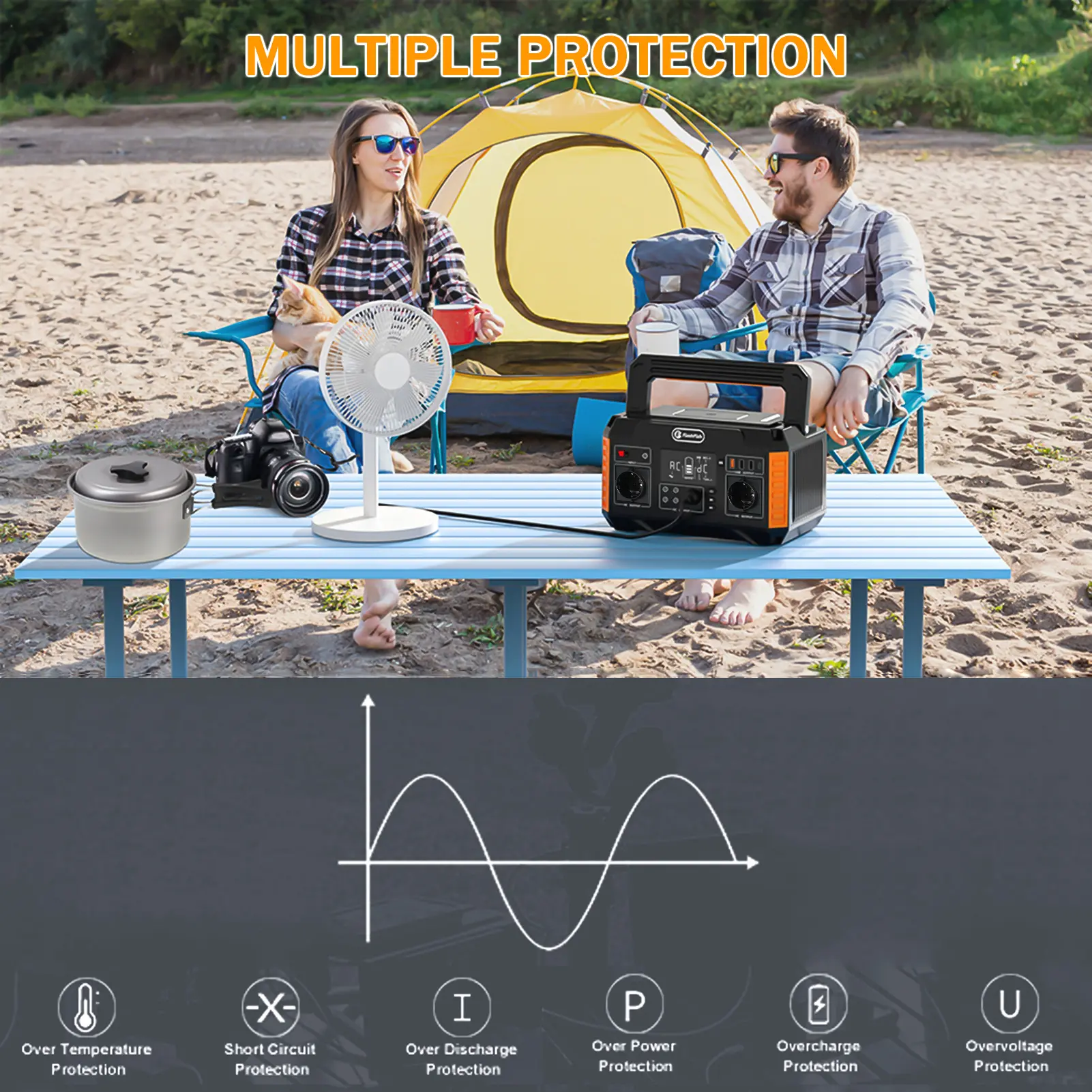 Flashfish P60 Portable Power Station 140400mAh/520Wh Solar Generator 600W CPAP Battery Power Station With 3 Charging Modes for H