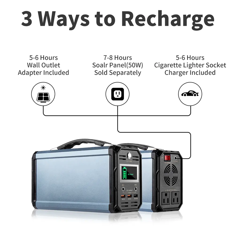 Flashfish G300 Portable Power Station 60000mAh/222Wh Solar Generator 300W CPAP Battery Power Station With 6 Light Modes