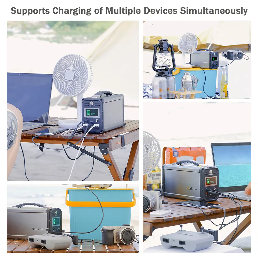 Flashfish G300 Portable Power Station 60000mAh/222Wh Solar Generator 300W CPAP Battery Power Station With 6 Light Modes