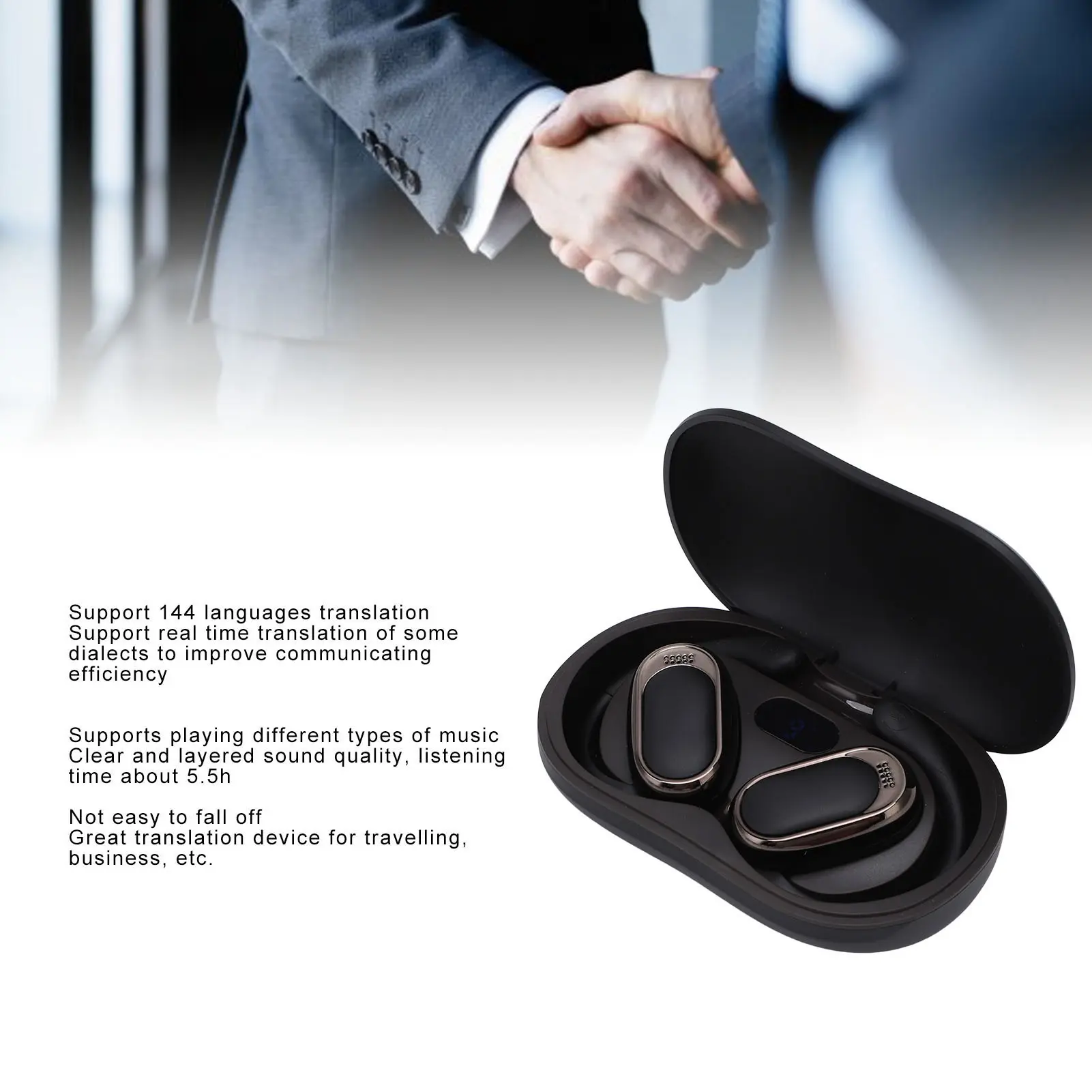 Language Translator Earbuds Bluetooth 5.4 Real Time 144 Languages Wireless Earbuds Clear Sound with Charging Case for Business