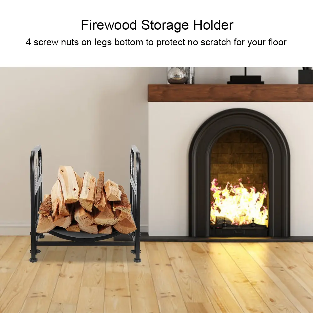European  Concise  Home Fireplace Firewood Rack Log Storage Rack Shelf Organizer Firewood Storage Rack Log Storage Rack