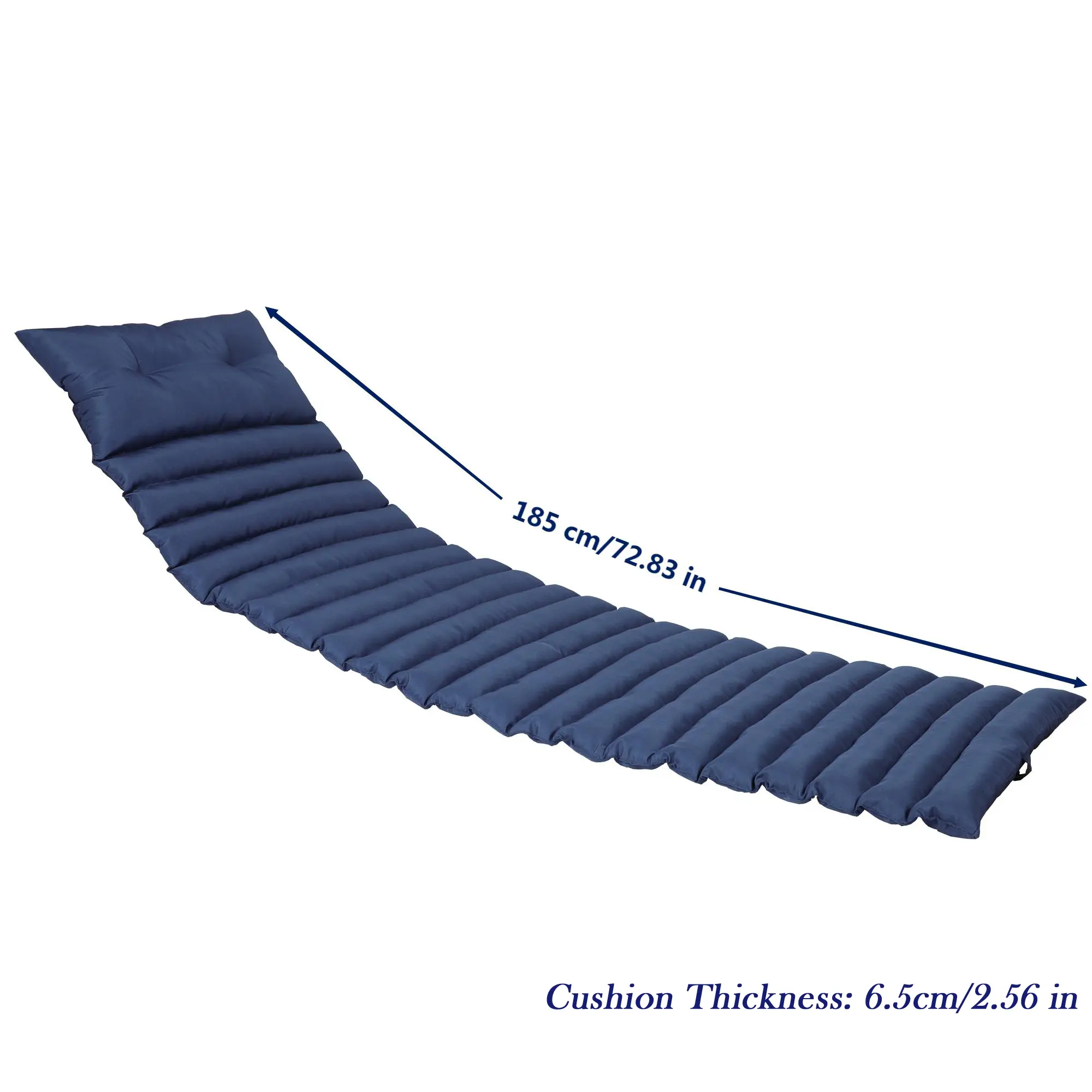 2PCS Set Outdoor Lounge Chair Cushion Replacement Patio Funiture Seat Cushion Chaise Lounge Cushion-SKY BLUE