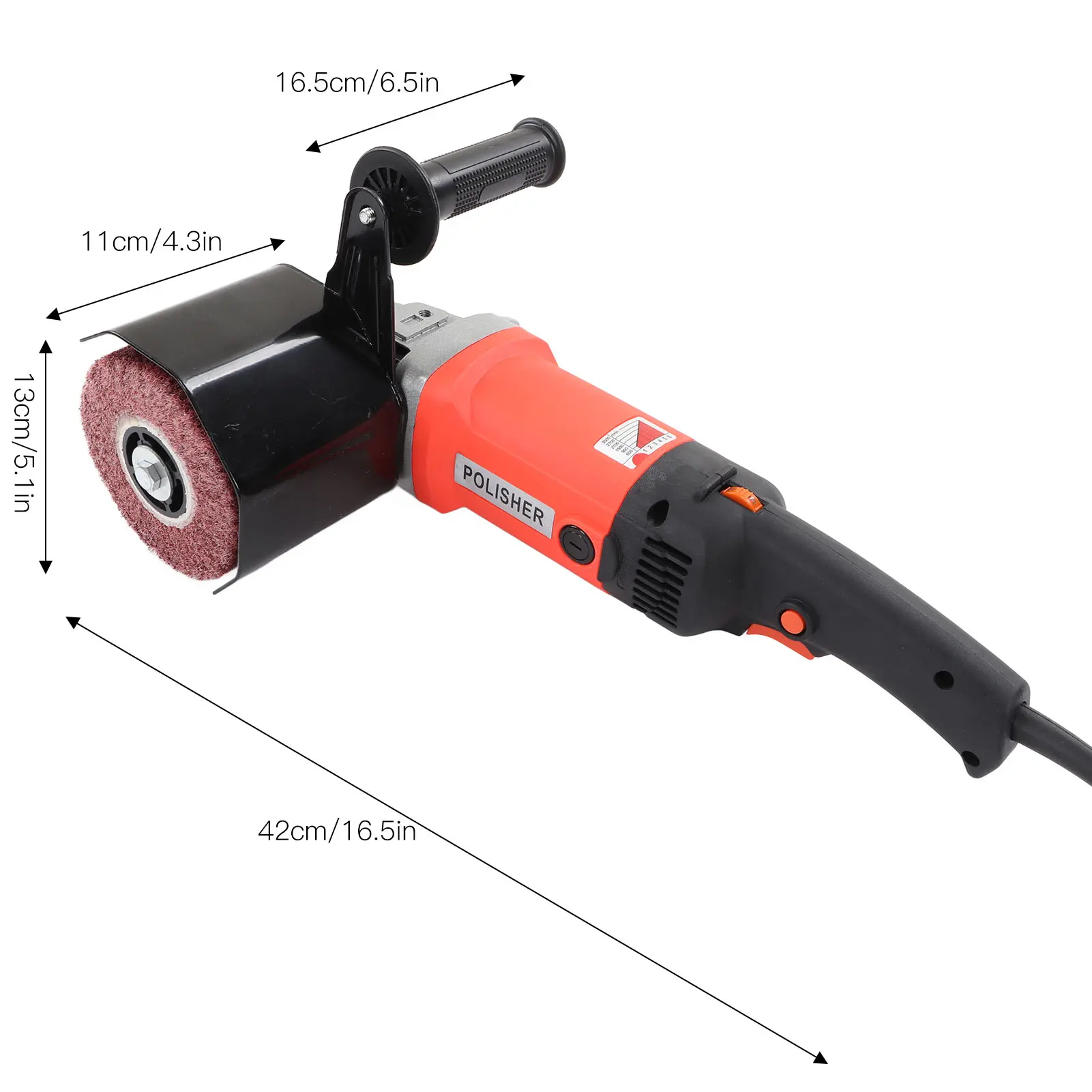 Handheld Electric Polisher Burnishing Polishing Machine 1400W 6 Gear  Handle Handheld Electric Sander Polisher with 3 Wheels