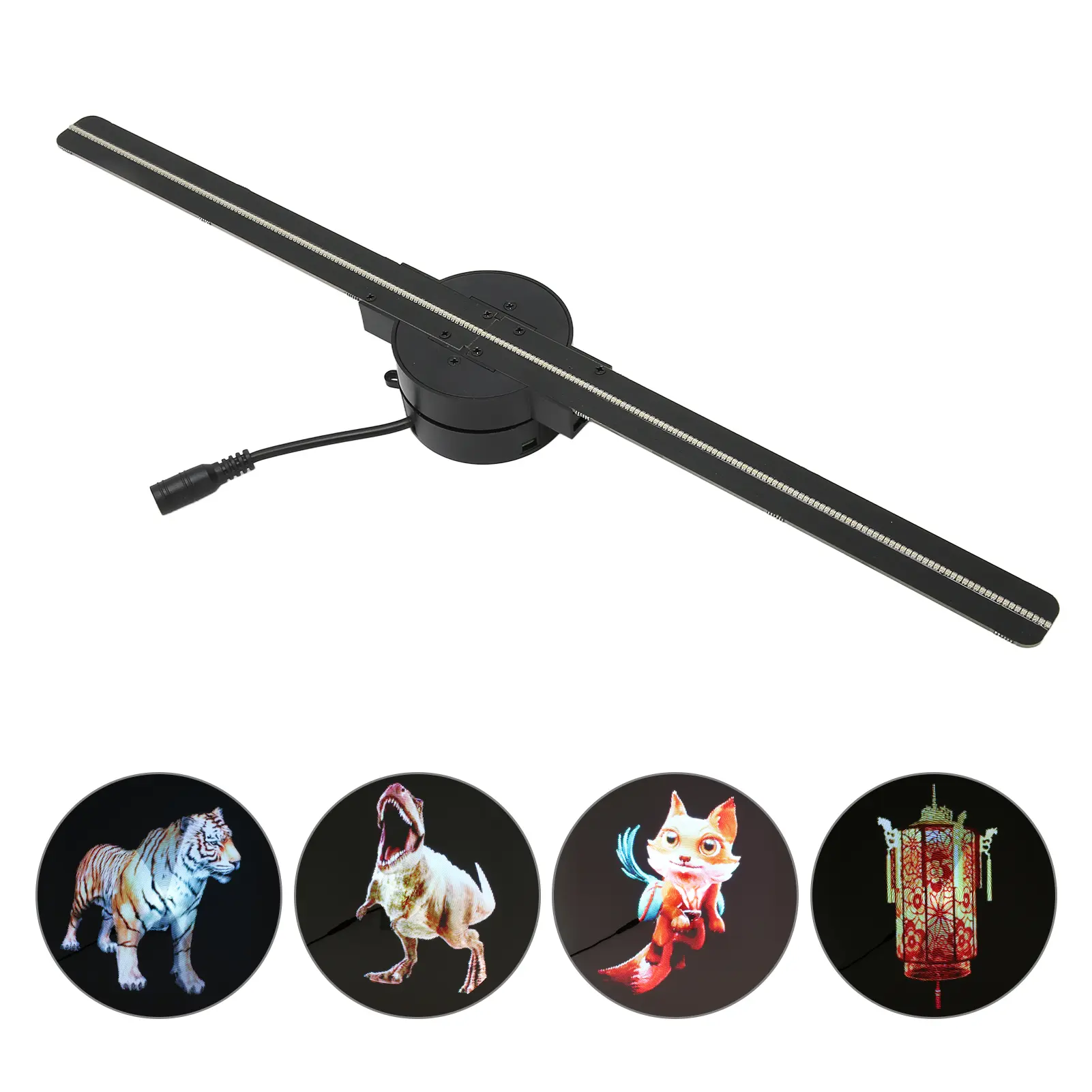 3D Hologram Projector 3D Hologram Fan 16.5in 2000x224 WiFi 3D Projector with 224 LED Light Beads for Business Store Advertising