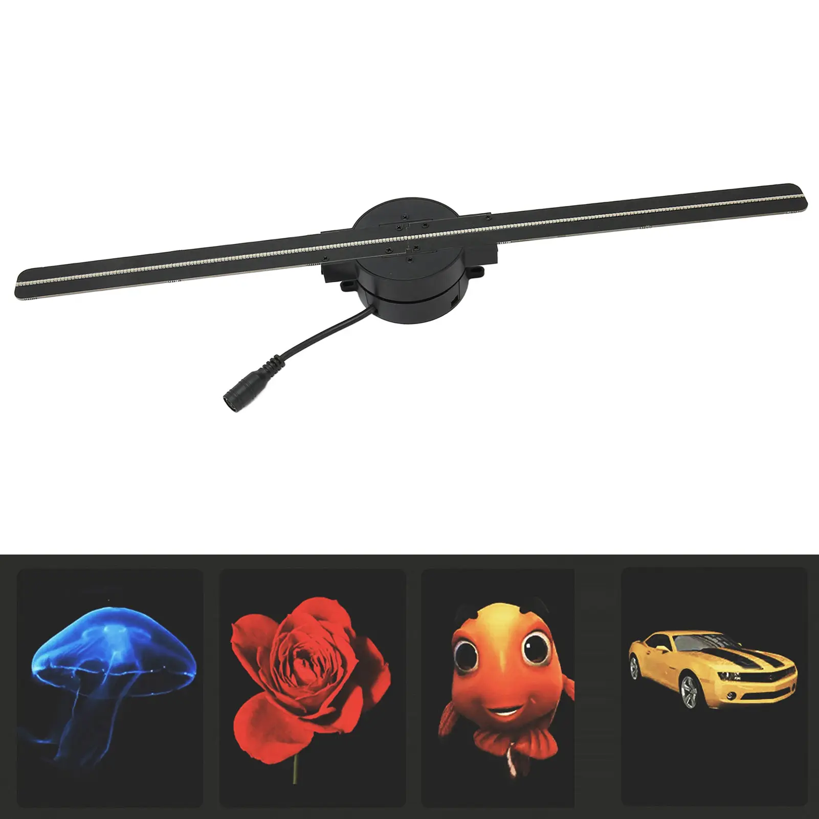3D Hologram Projector 3D Hologram Fan 16.5in 2000x224 WiFi 3D Projector with 224 LED Light Beads for Business Store Advertising