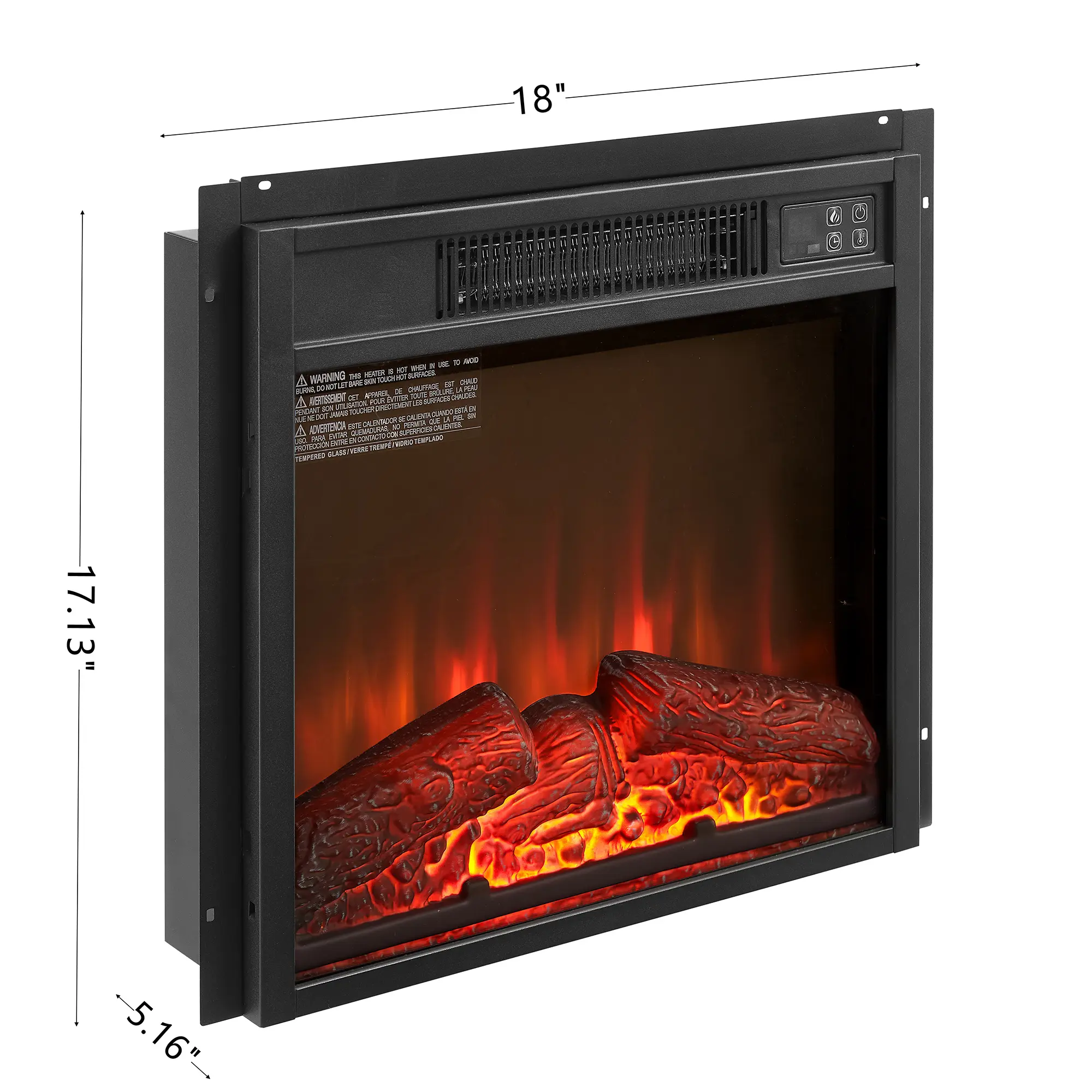Electric Fireplace Insert 18" 1400W 120V