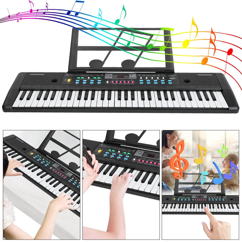 Digital Keyboard Portable Digital Keyboard 61 Keys Electronic Organ Portable Digital Music Keyboard with Microphone Kids