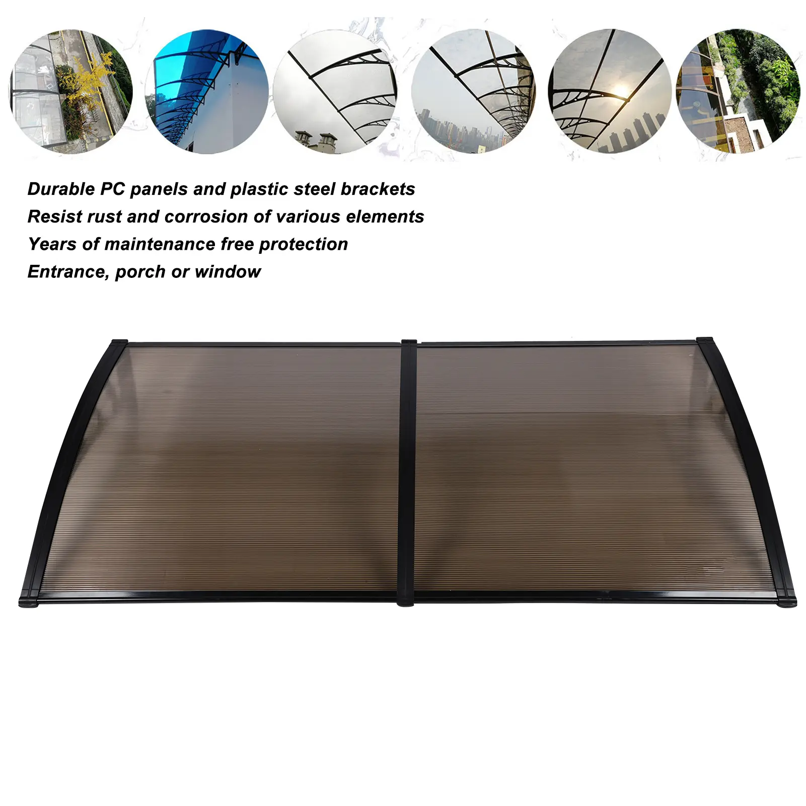 Window Awning Rainproof Sun Shade Door Canopy Windproof Door Awning Cover for Garden Outdoor Window Awning Window Canopy Cover