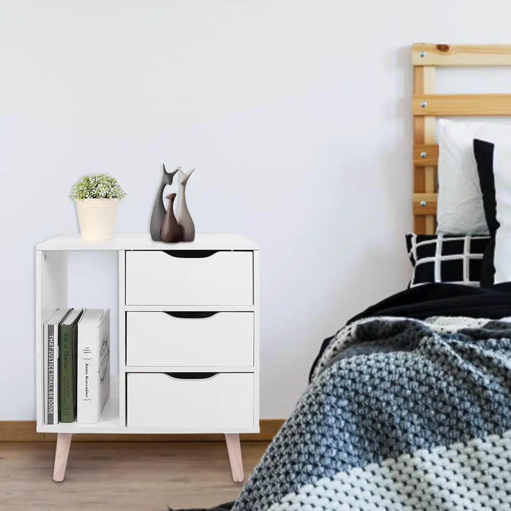Bedside Table Bedside Cabinet Drawer Standing Bedroom Bedside Table Night Stand Cabinet with Drawers Foot Storage Organizer