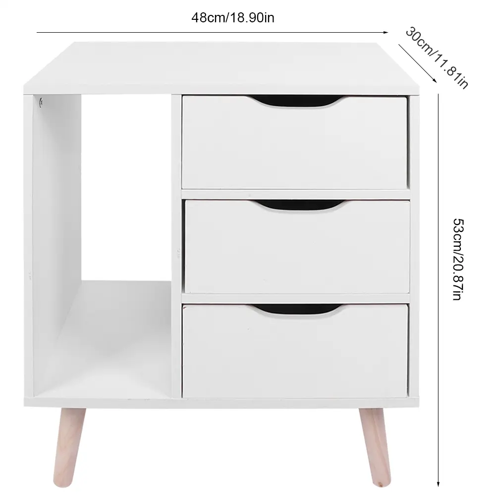 Bedside Table Bedside Cabinet Drawer Standing Bedroom Bedside Table Night Stand Cabinet with Drawers Foot Storage Organizer