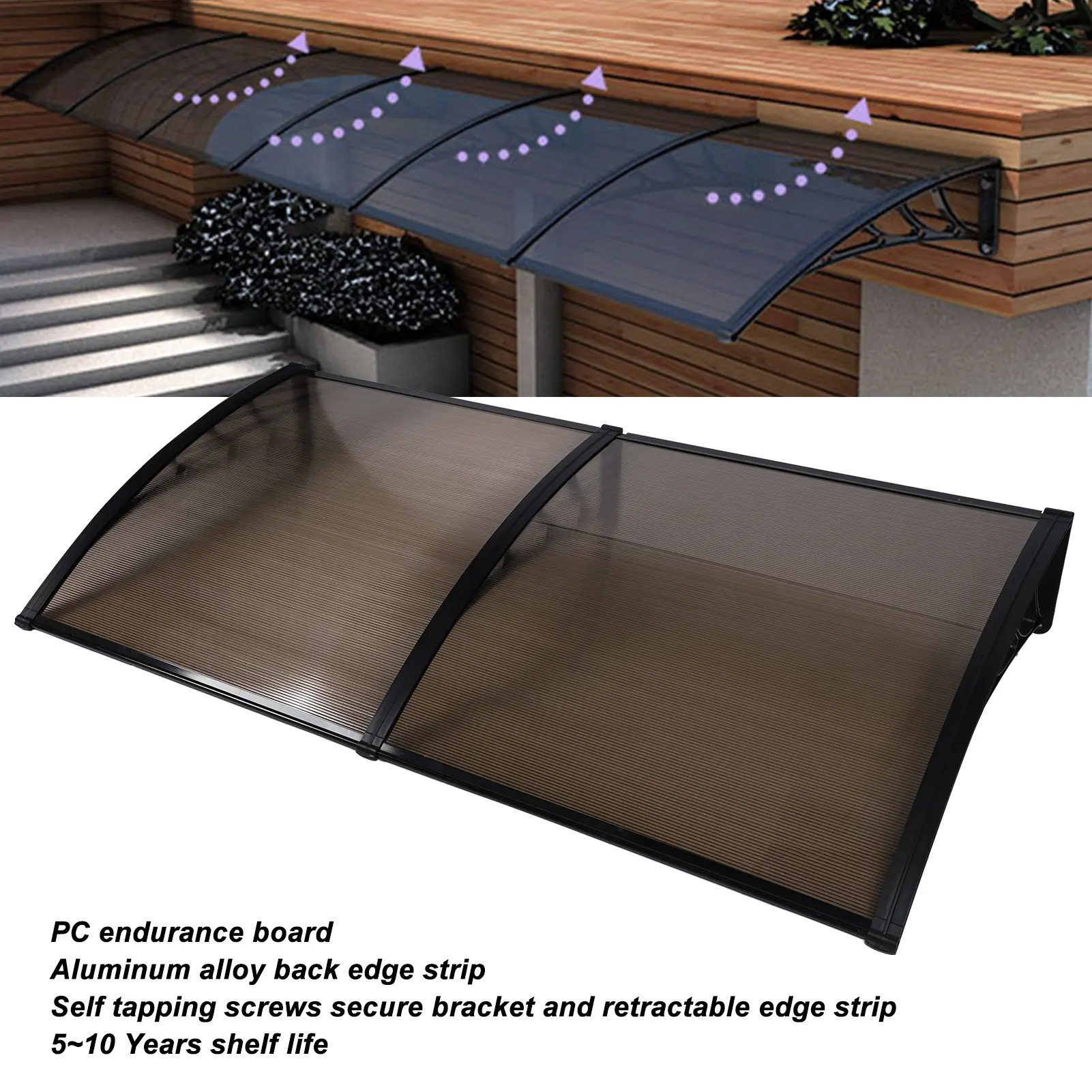 Window Awning Rainproof Sun Shade Door Canopy Windproof Door Awning Cover for Garden Outdoor Window Awning Window Canopy Cover