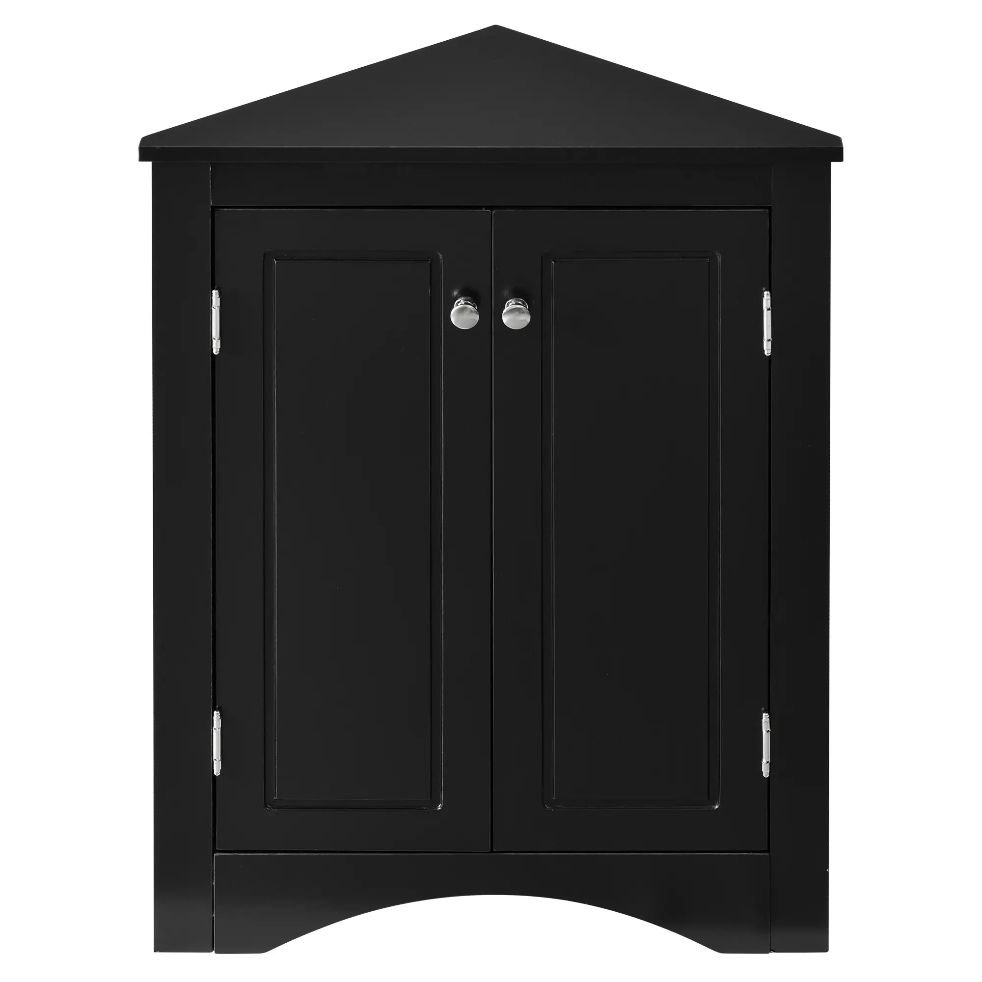 Oak Triangle Bathroom Storage Cabinet with Adjustable Shelves, Freestanding Floor Cabinet for Home Kitchen