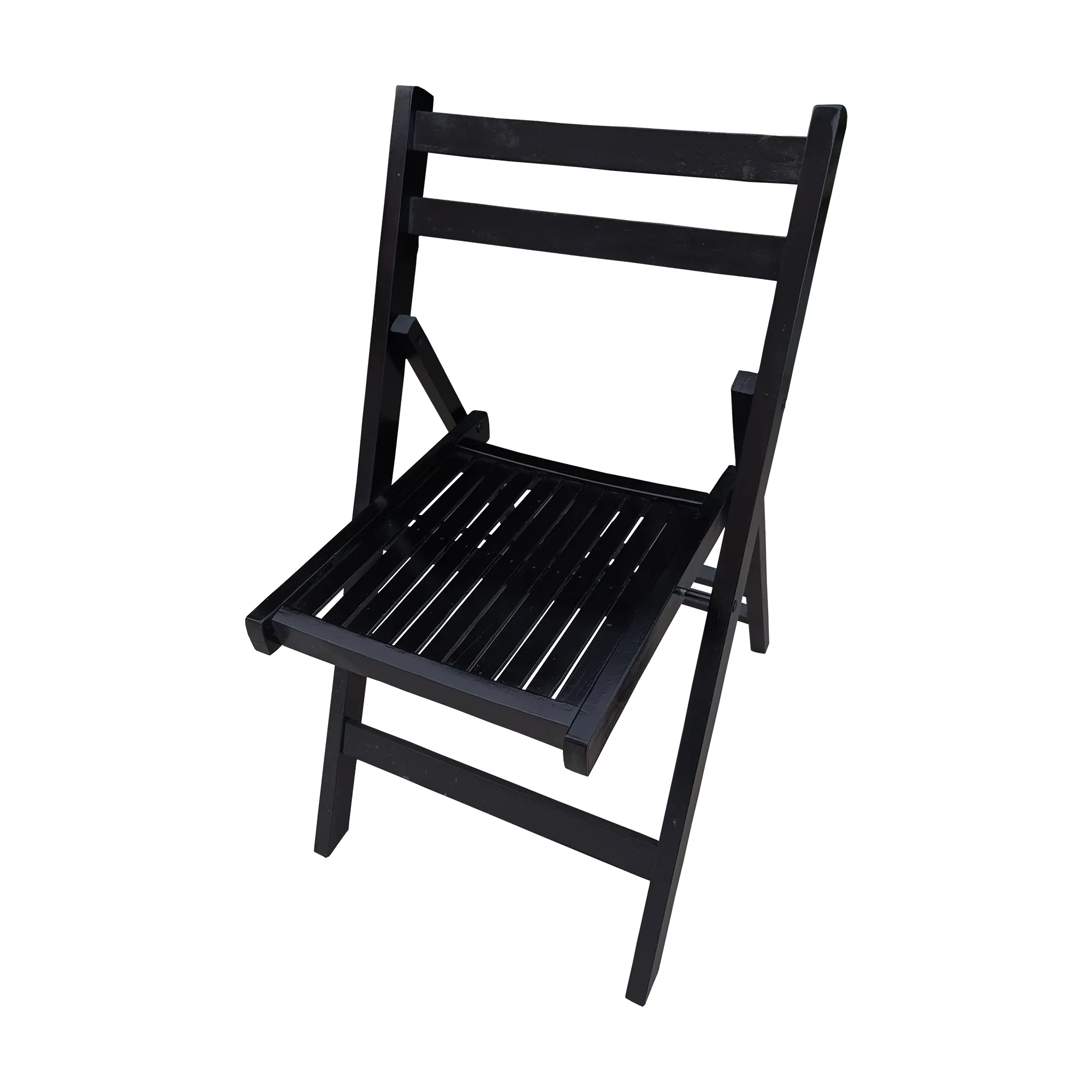 4pcs Furniture Slatted Wood Folding Special Event Chair - black, Set of 4, FOLDING CHAIR, FOLDABLE STYLE