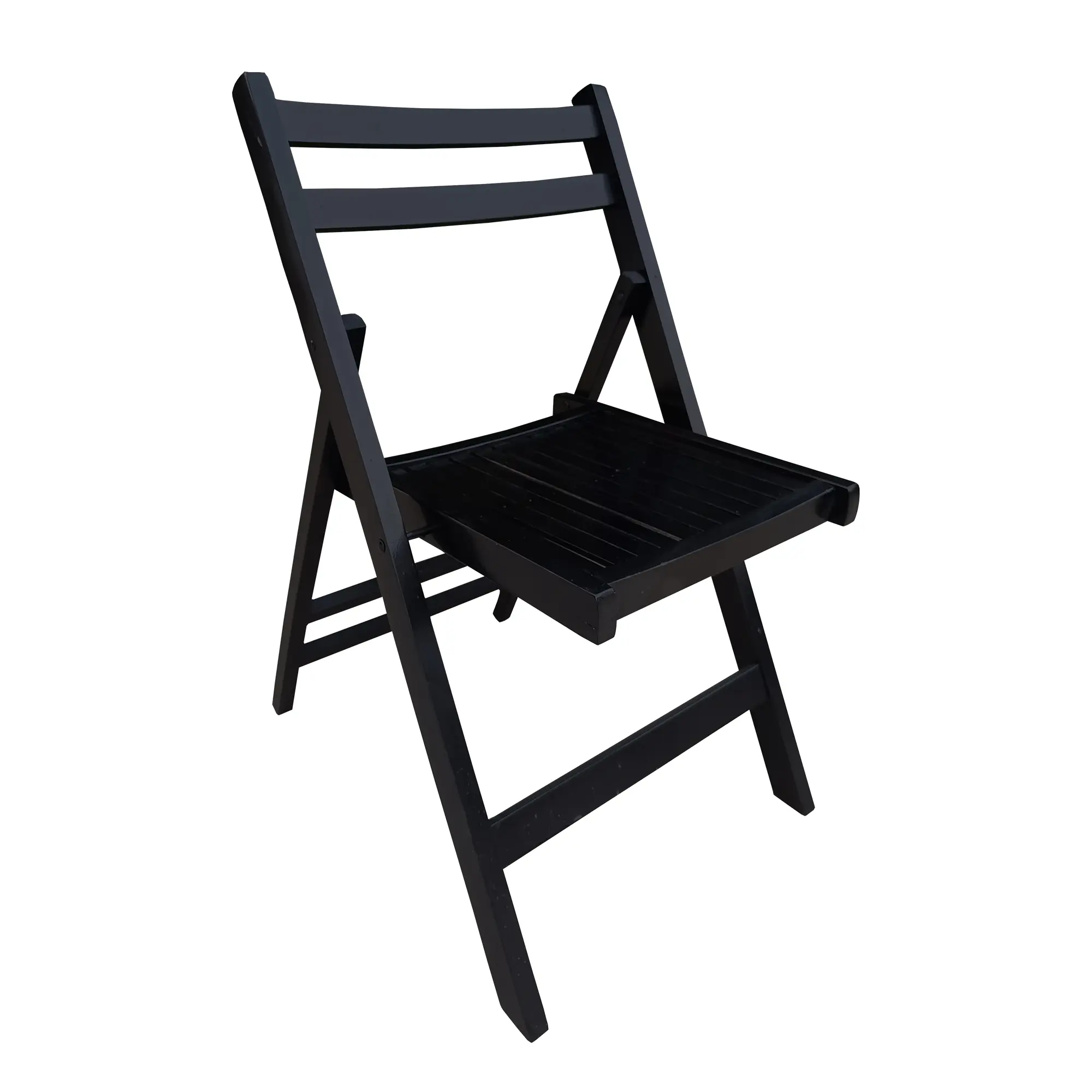 4pcs Furniture Slatted Wood Folding Special Event Chair - black, Set of 4, FOLDING CHAIR, FOLDABLE STYLE