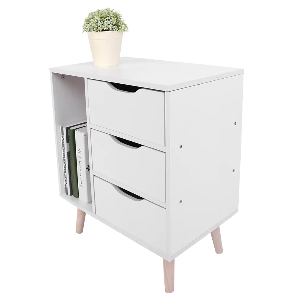 Bedside Cabinet Drawer Bedside Table  Standing Bedroom Bedside Table Night Stand Cabinet with Drawers Foot Storage Organizer