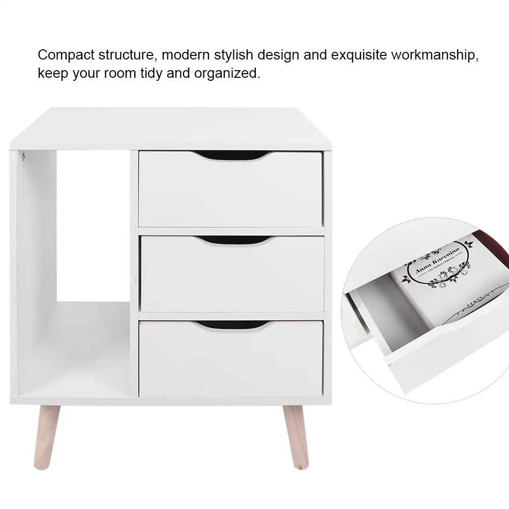 Bedside Cabinet Drawer Bedside Table  Standing Bedroom Bedside Table Night Stand Cabinet with Drawers Foot Storage Organizer