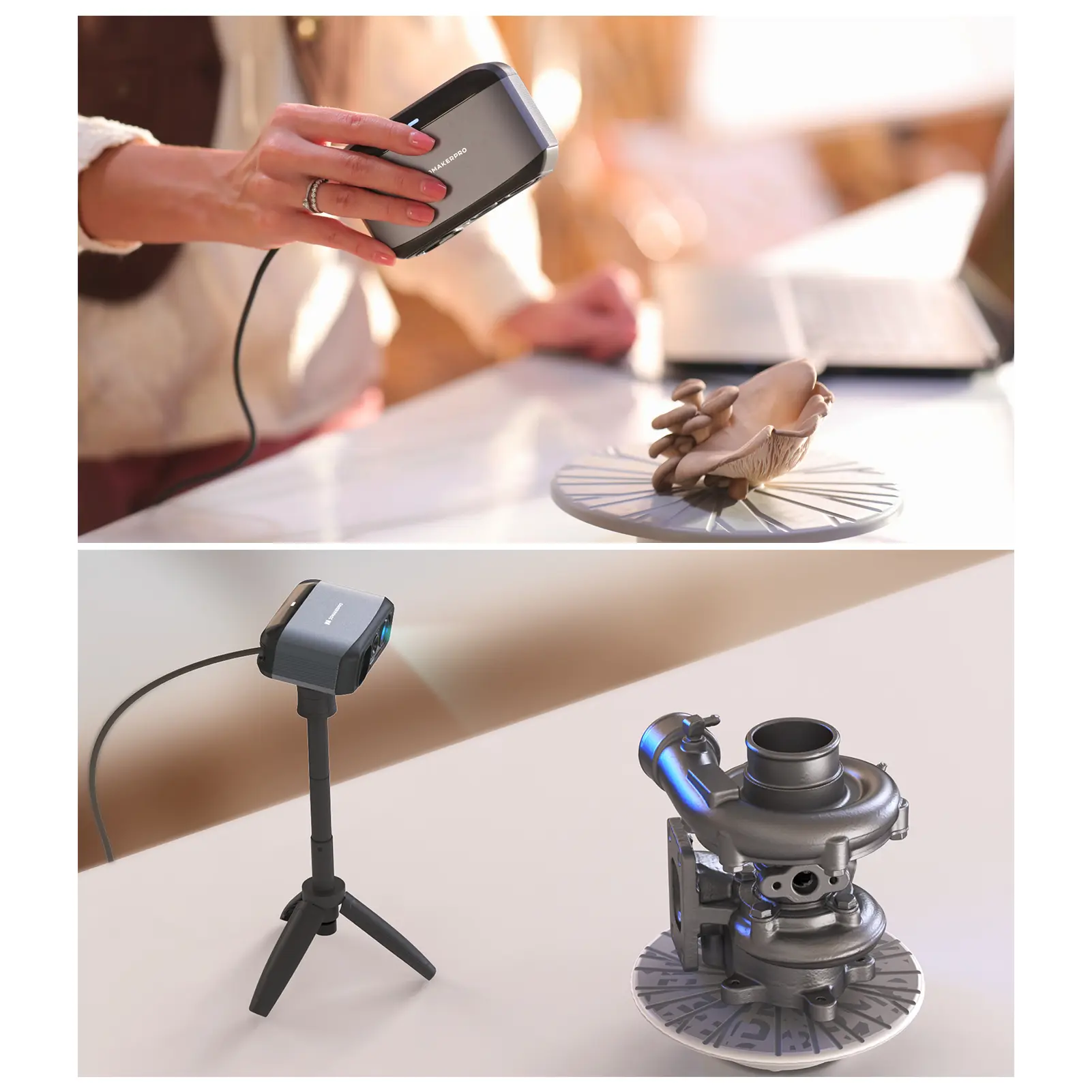 3DMakerpro Moose Lite 3D Scanner for 3D Printing 0.05mm Accuracy Handheld 3D Model Scanner Support 10-1500mm Objects Size 10FPS