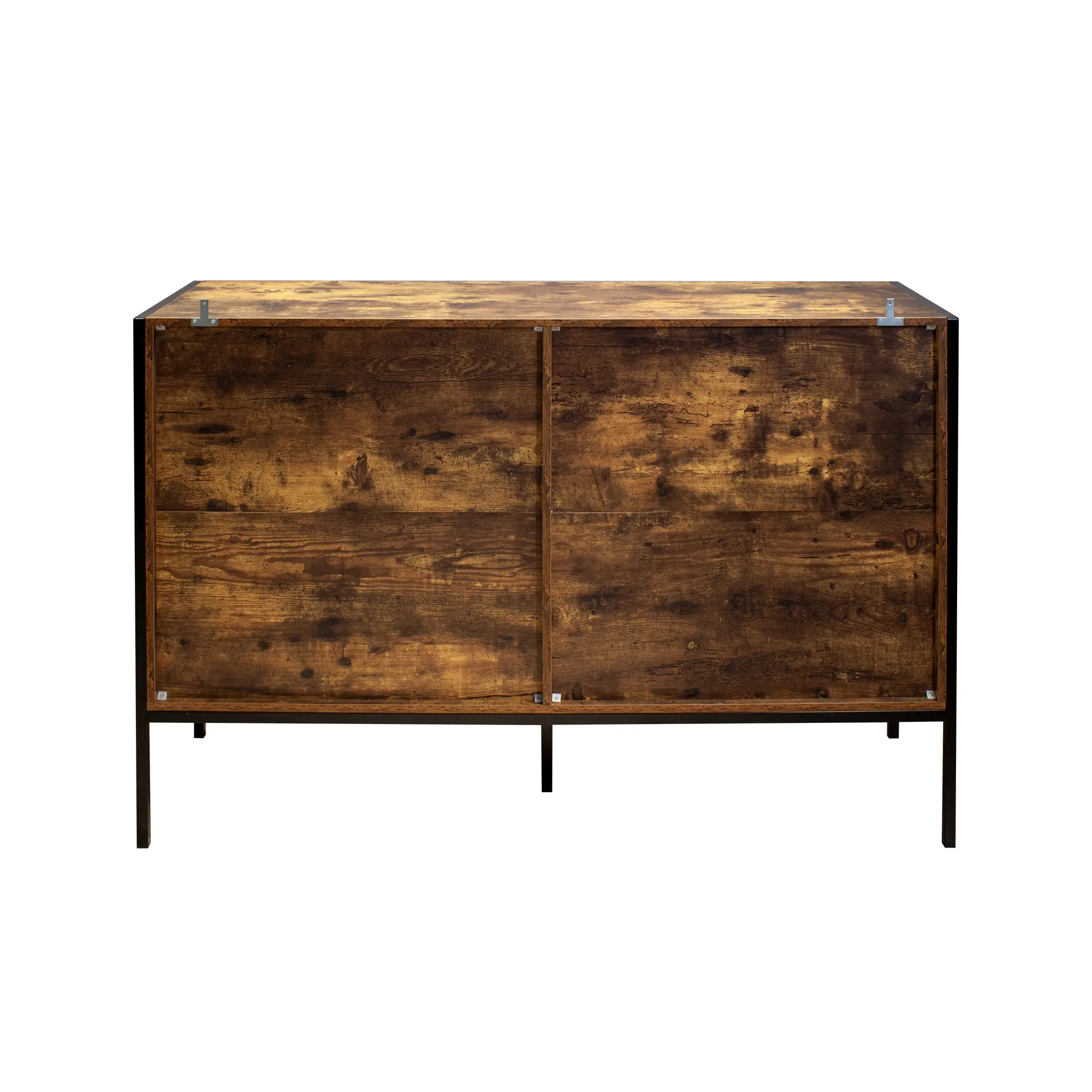 Industrial Style 6 Drawer Double Dresser,Rustic Brown Wood Storage Dresser Clothes Organizer with Sturdy Steel Frame, Chest with