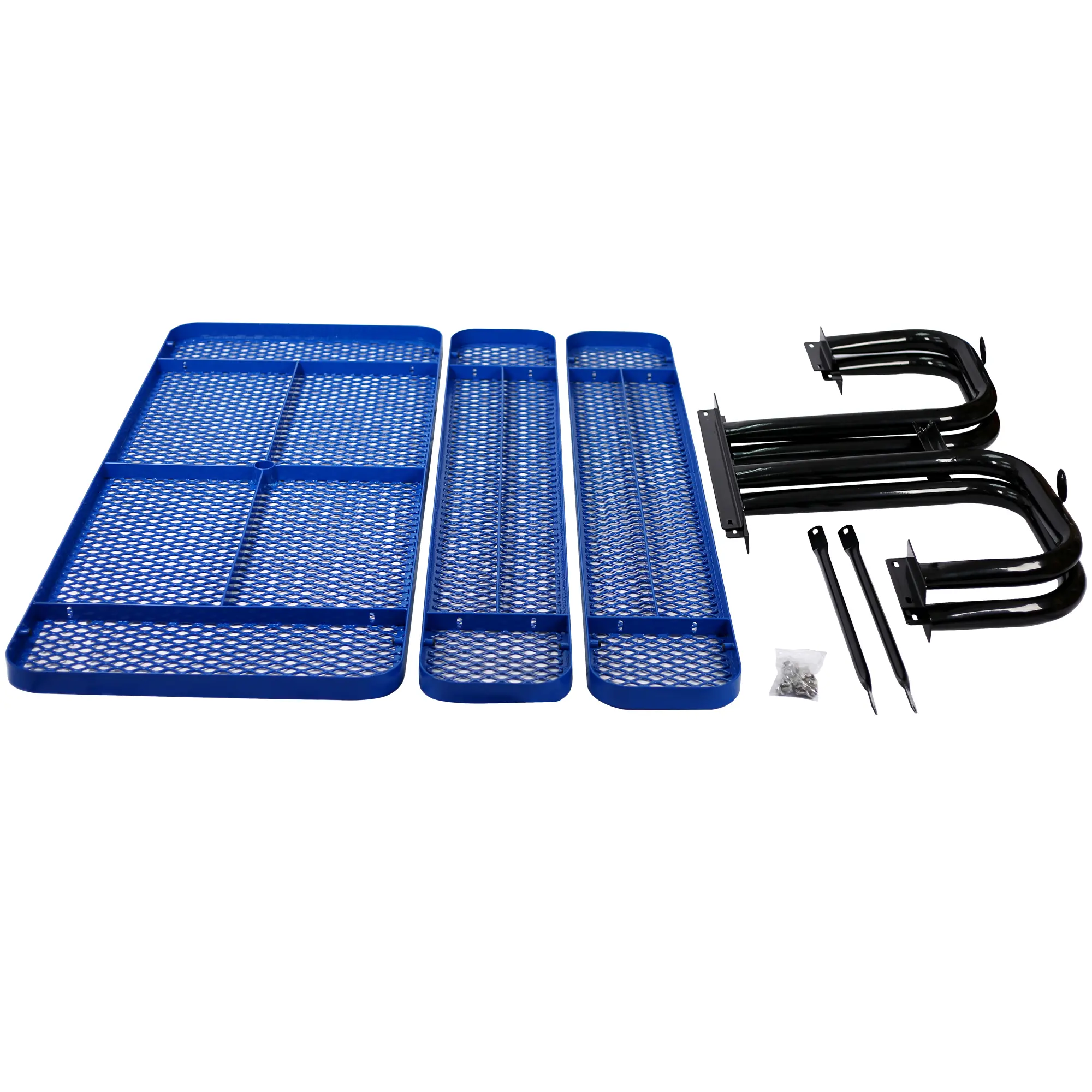 6 ft. Rectangular Outdoor Steel Picnic Table ,BLUE,with umbrella pole