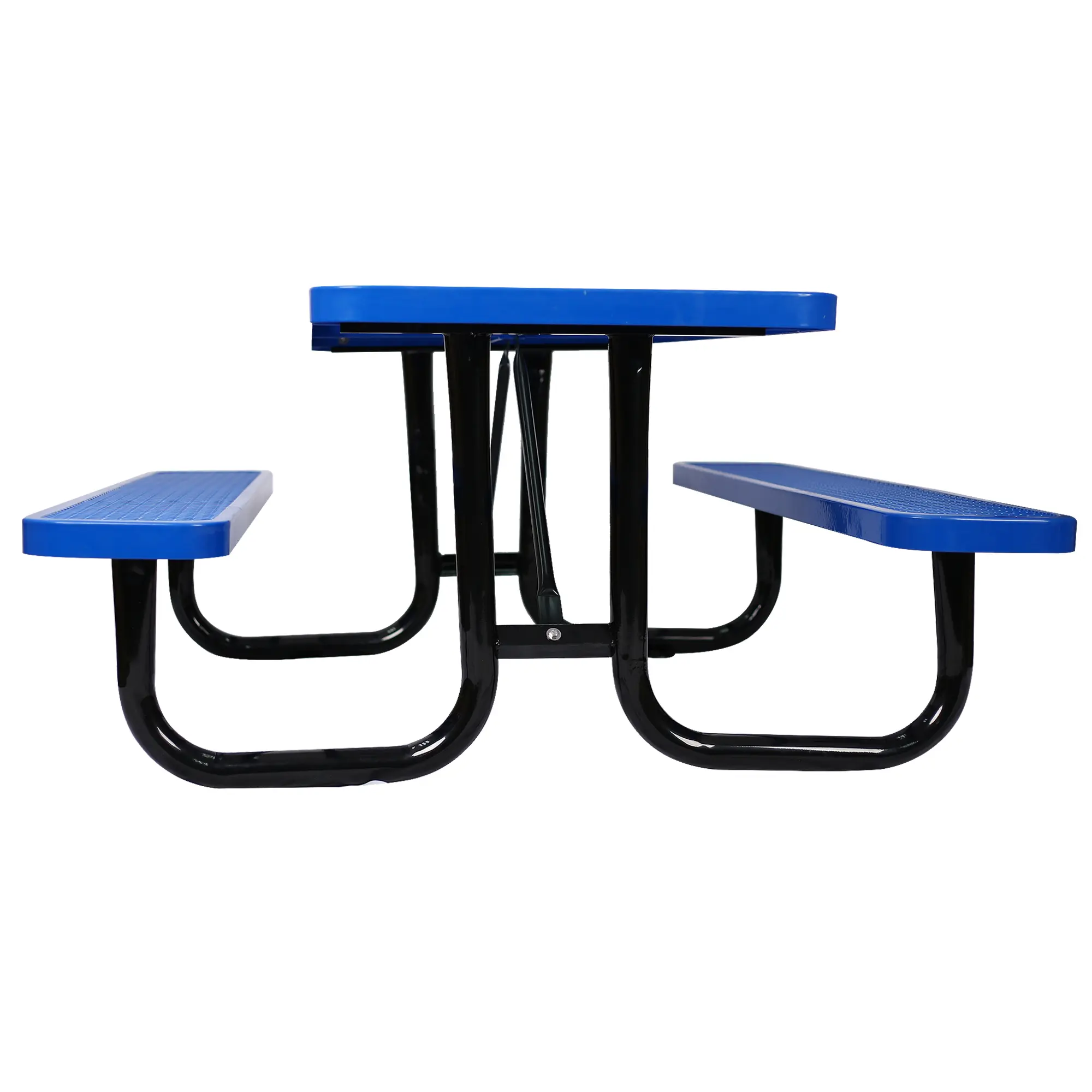 6 ft. Rectangular Outdoor Steel Picnic Table ,BLUE,with umbrella pole
