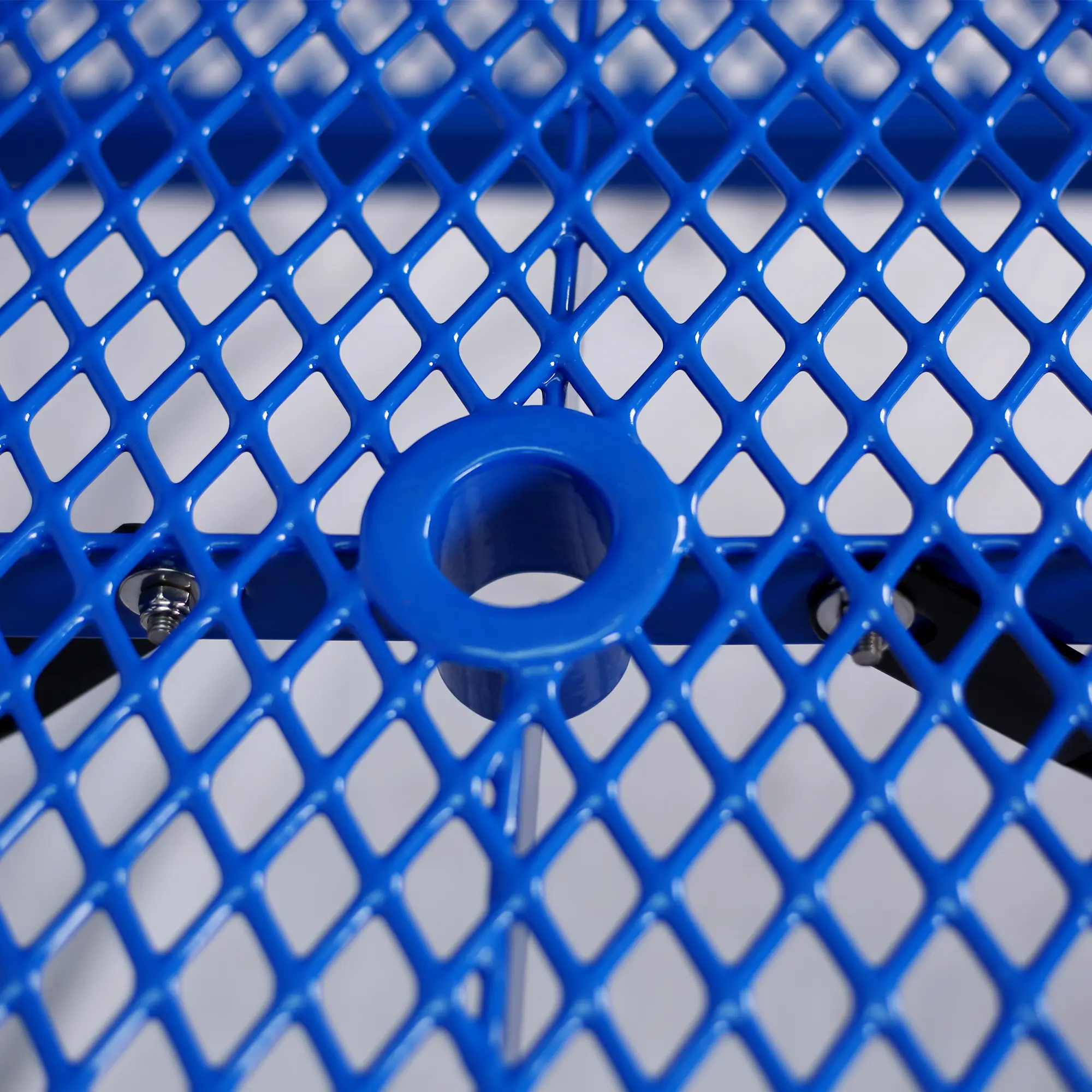 6 ft. Rectangular Outdoor Steel Picnic Table ,BLUE,with umbrella pole