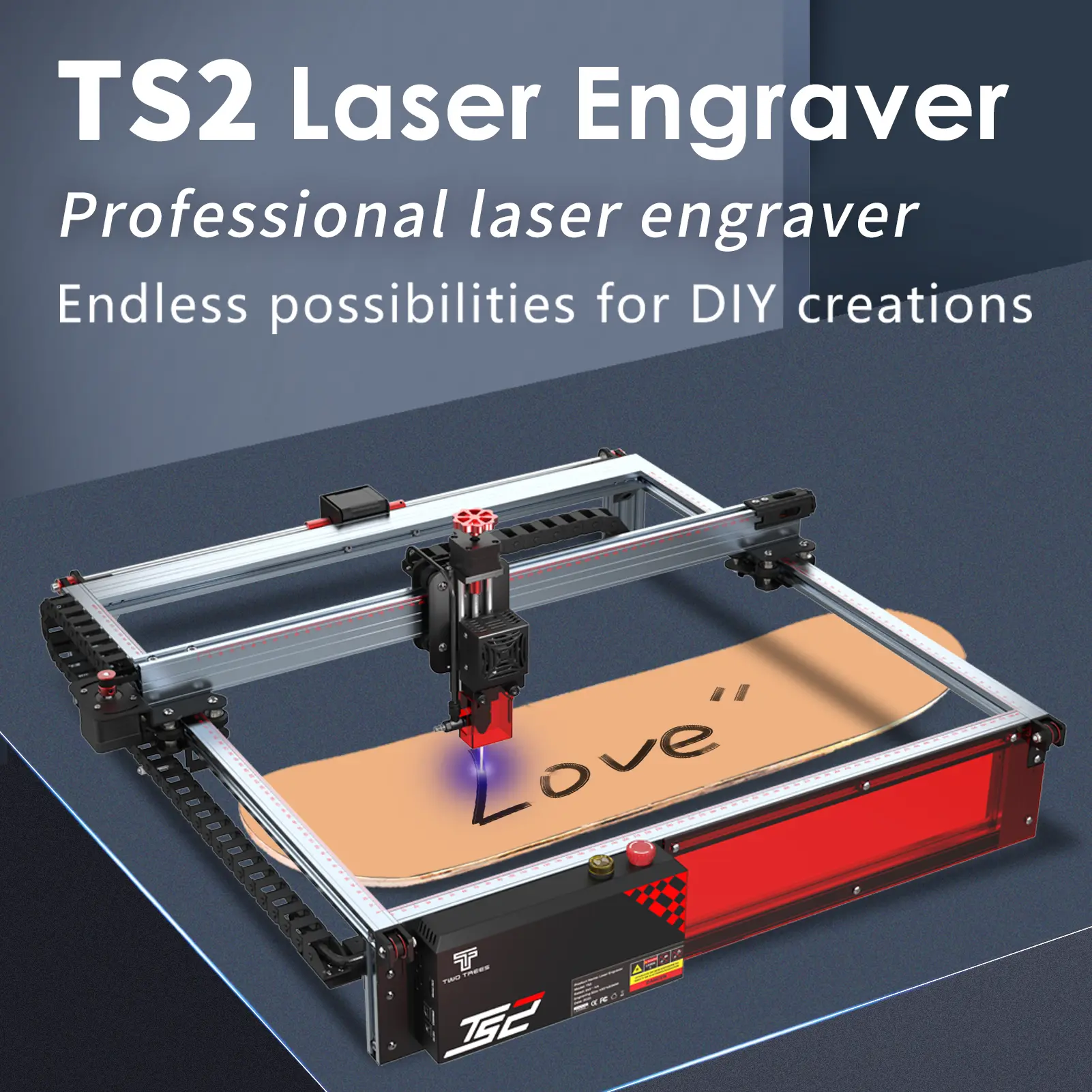 Two Trees TS2 Laser Engraver 10W Laser Cutter Auto Focus Engraving Cutting Machine 450x450mm Area WiFi Horizontal Gyroscope