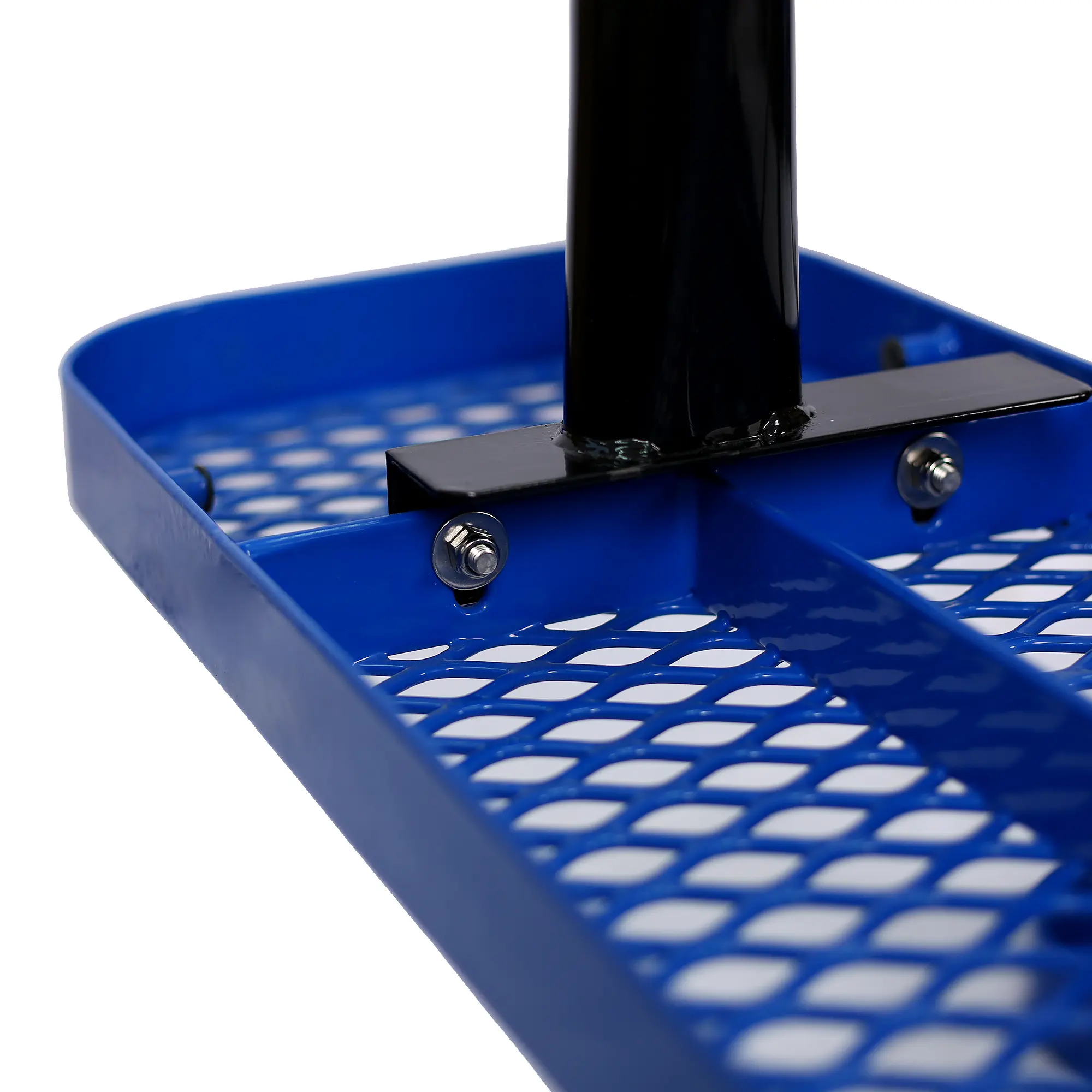 6 ft. Rectangular Outdoor Steel Picnic Table ,BLUE,with umbrella pole
