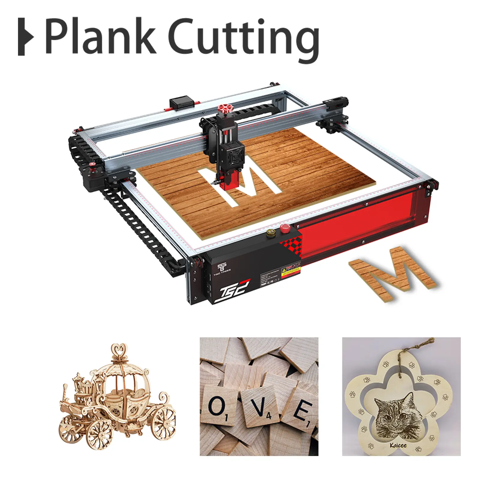 Two Trees TS2 Laser Engraver 10W Laser Cutter Auto Focus Engraving Cutting Machine 450x450mm Area WiFi Horizontal Gyroscope