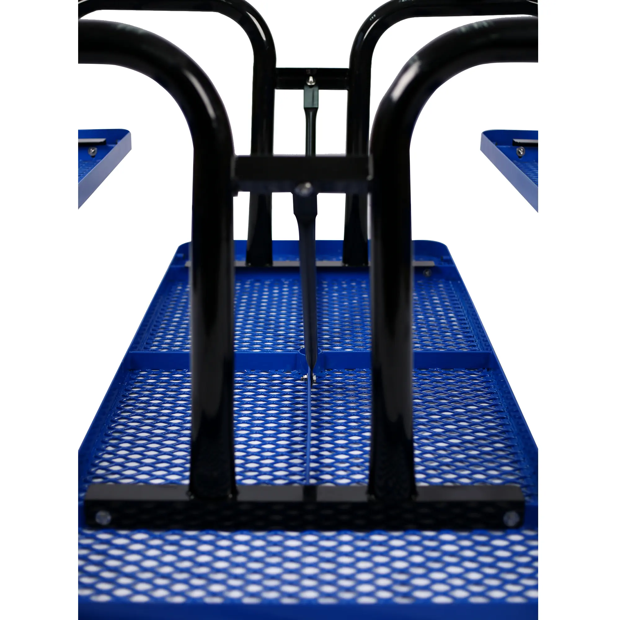 6 ft. Rectangular Outdoor Steel Picnic Table ,BLUE,with umbrella pole