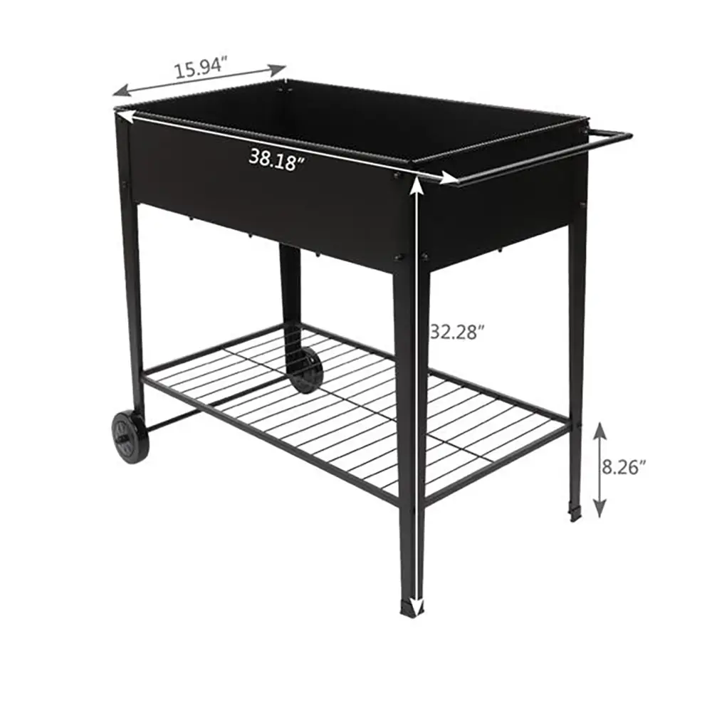 Aveyas Mobile Metal Raised Garden Bed Cart with Legs, Elevated Tall Planter Box with Wheels for Outdoor Indoors House Patio Back