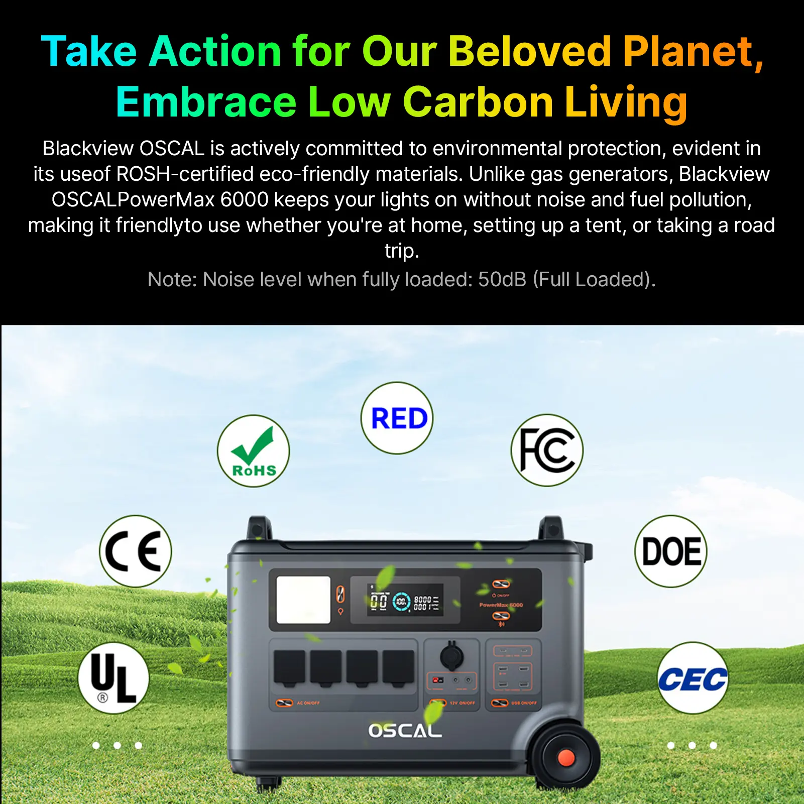 Oscal PowerMax 6000 6000W Rugged Power Station 3600Wh to 57600Wh LiFePO4 Battery 14 Outlets 120V/240V Dual Voltage Output 3500+