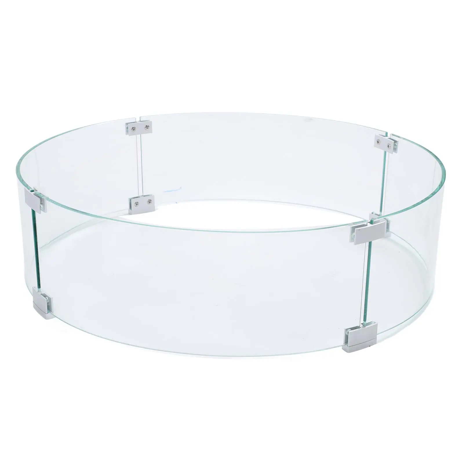 Round Fire Pit Wind Guard Tempered Glass Windscreen Clear Flame  650mm Diameter 6mm Thickness Tempered Glass Flame