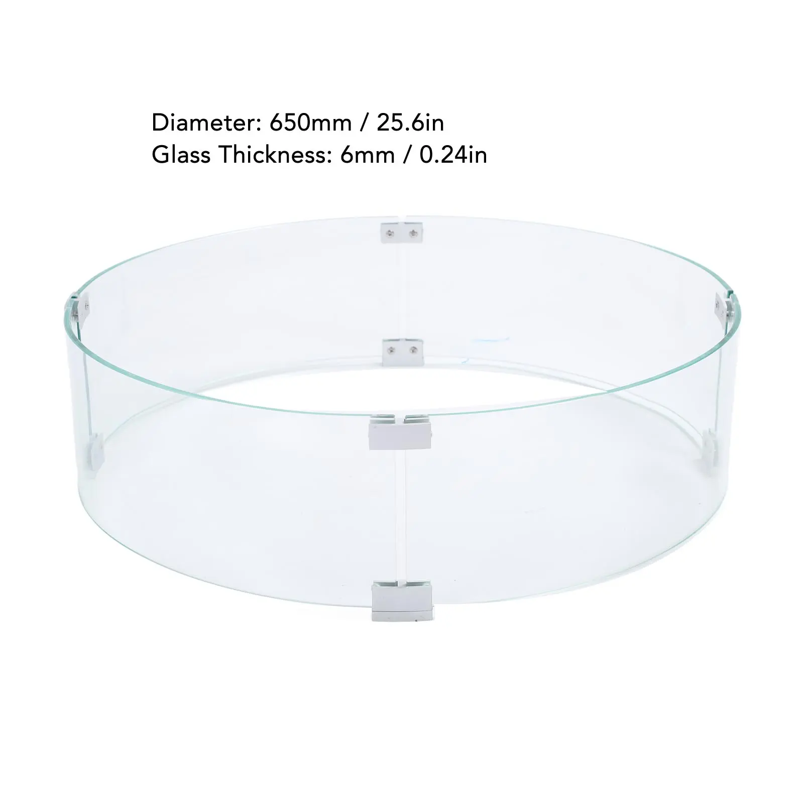 Round Fire Pit Wind Guard Tempered Glass Windscreen Clear Flame  650mm Diameter 6mm Thickness Tempered Glass Flame