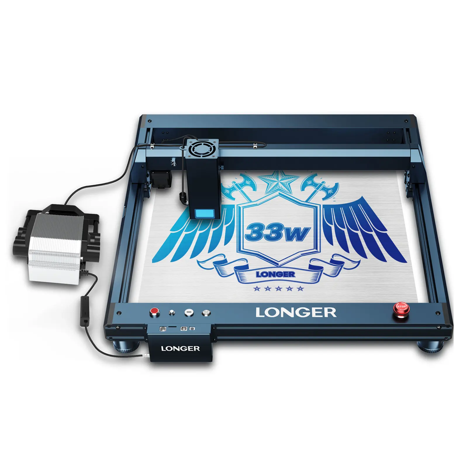 LONGER B1 30W Laser Engraver 36W Laser Power High Speed Engraving with Smart Air-Assist System Support TF Card APP 450*440mm Wor