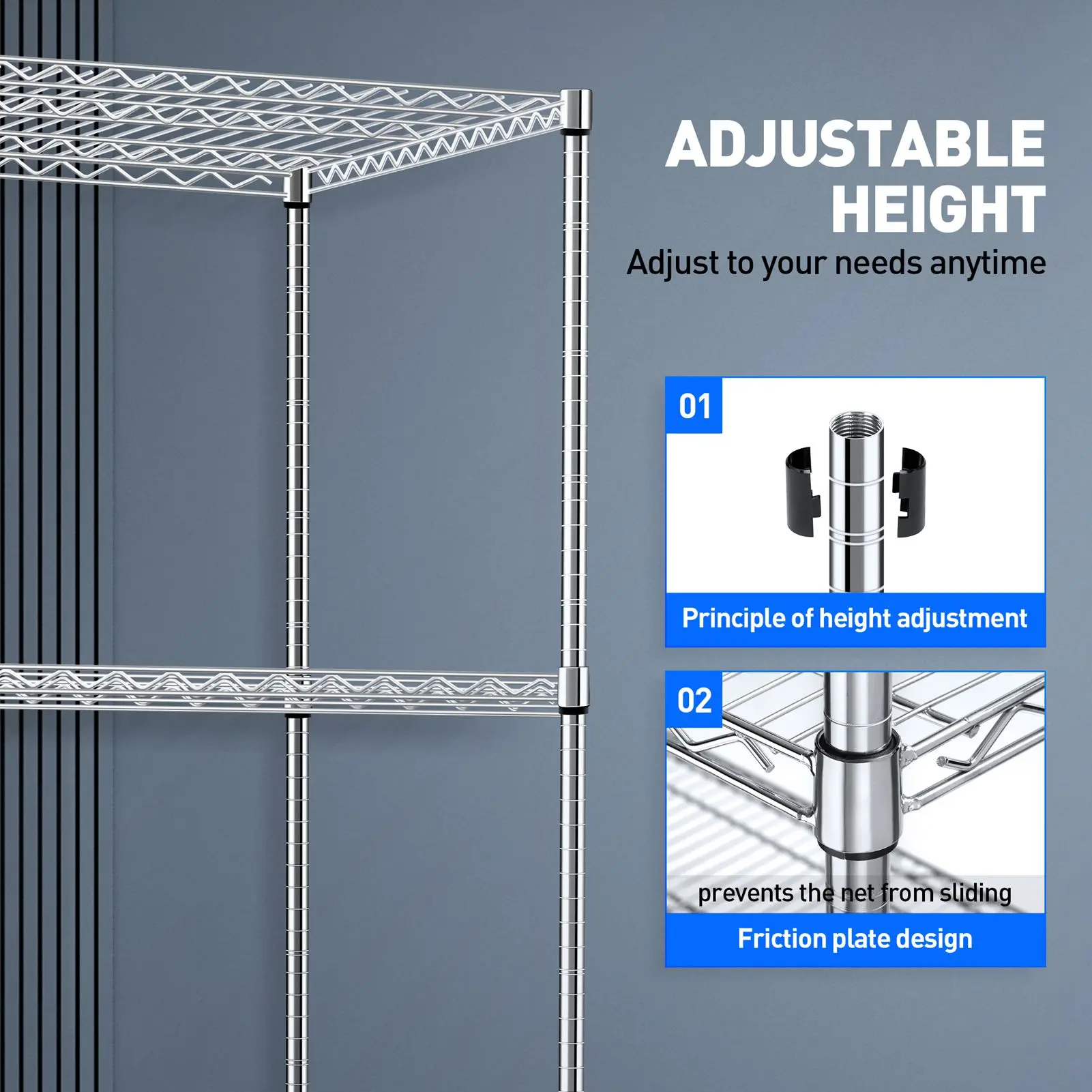 Mobile Shelf with Wheel Multi-Layers Storage Rack Home Trolley for Snacks Cosmetic Sundries Organizer 4 Tiers Rolling Cart