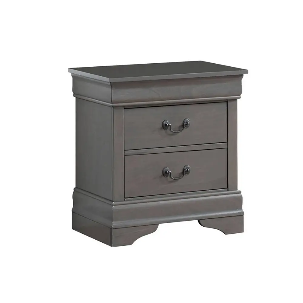 1pc Nightstand Black Louis Philippe Solid wood English Dovetail Construction Antique Nickle Hanging Pulls