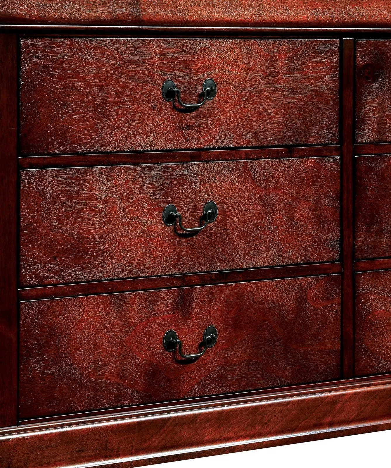 1pc Nightstand Black Louis Philippe Solid wood English Dovetail Construction Antique Nickle Hanging Pulls