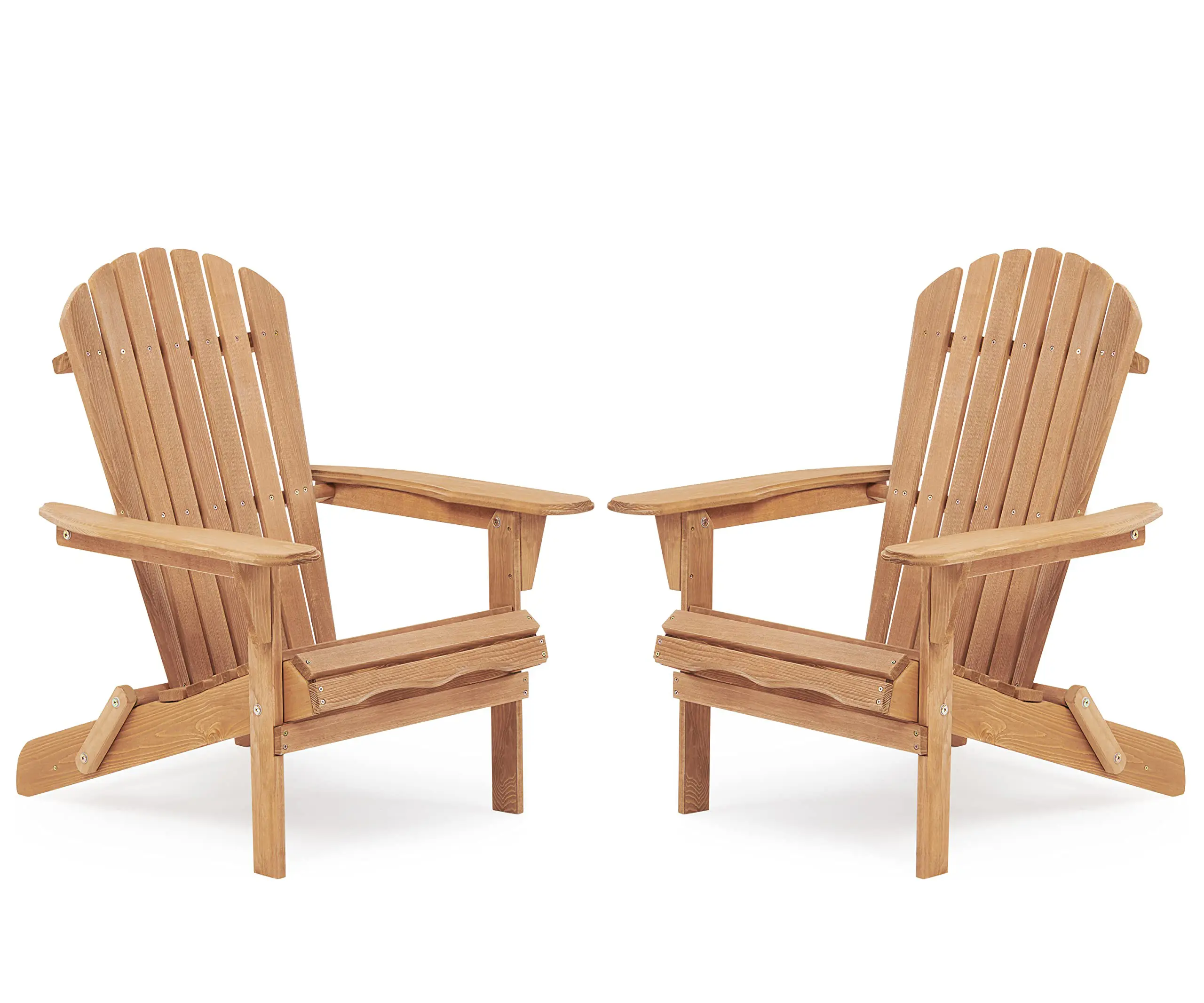 Wooden Outdoor Folding Adirondack Chair Set of 2 Wood Lounge Patio Chair for Garden,Garden, Lawn, Backyard, Deck, Pool Side, Fir