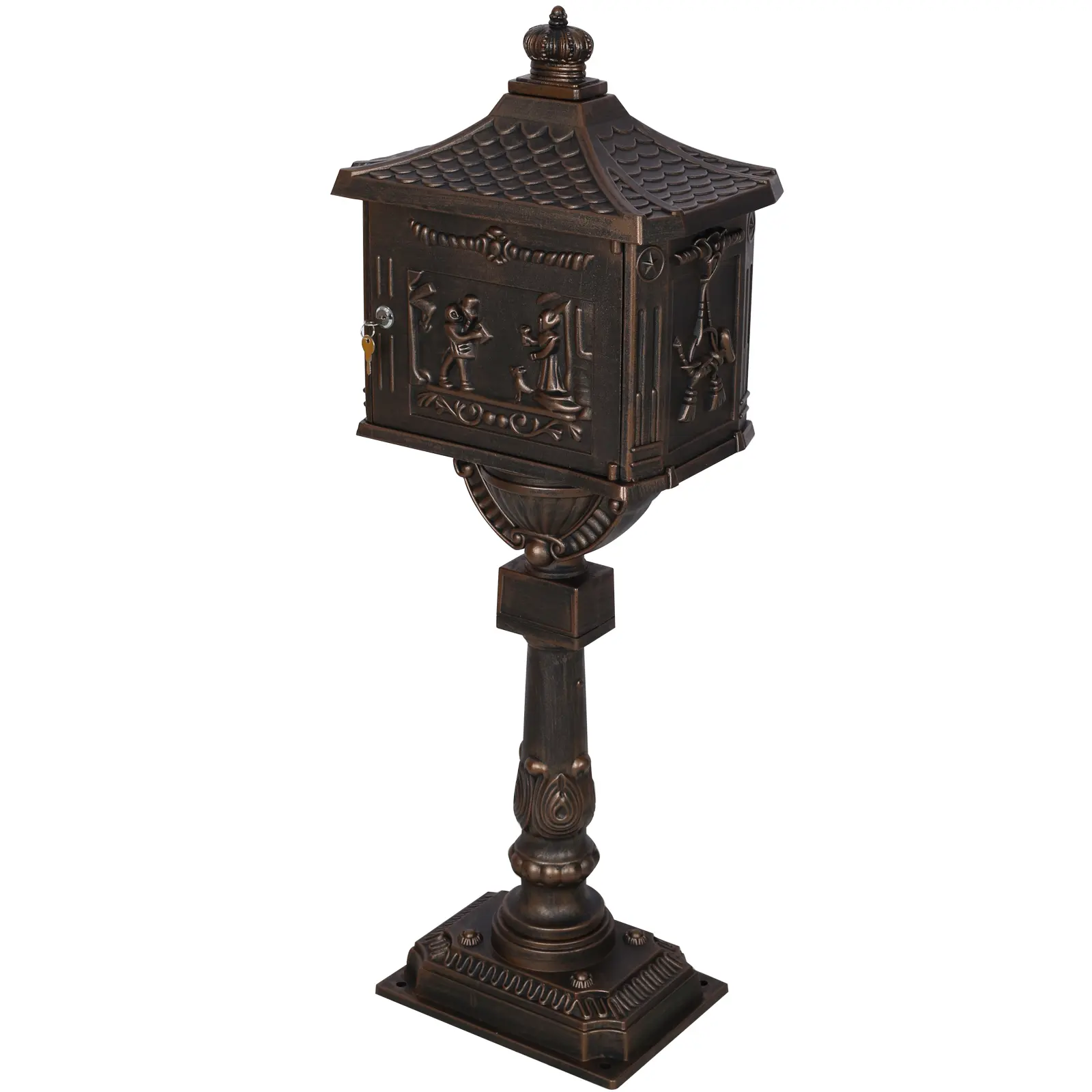 Cast Aluminum Mail Box,Postal Box , Mailbox Color Bronze