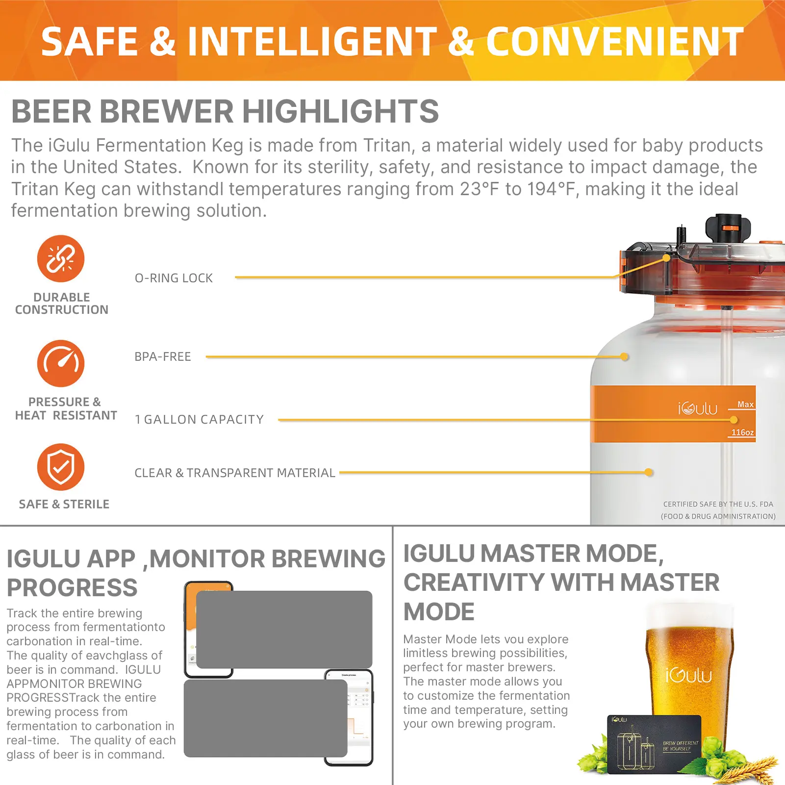 Smart Beer Brewing System, Fully Automatic Home Brewing Kit, One-Touch Beer Making, 2-30℃ Temp, Brewing Ingredient Kit (Bavarian