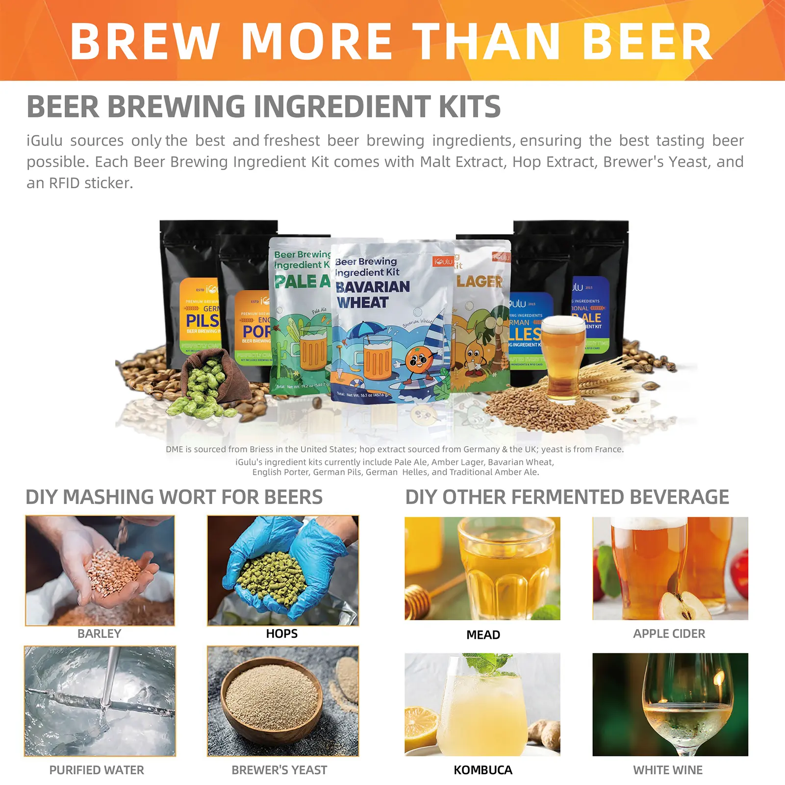 Smart Beer Brewing System, Fully Automatic Home Brewing Kit, One-Touch Beer Making, 2-30℃ Temp, Brewing Ingredient Kit (Bavarian