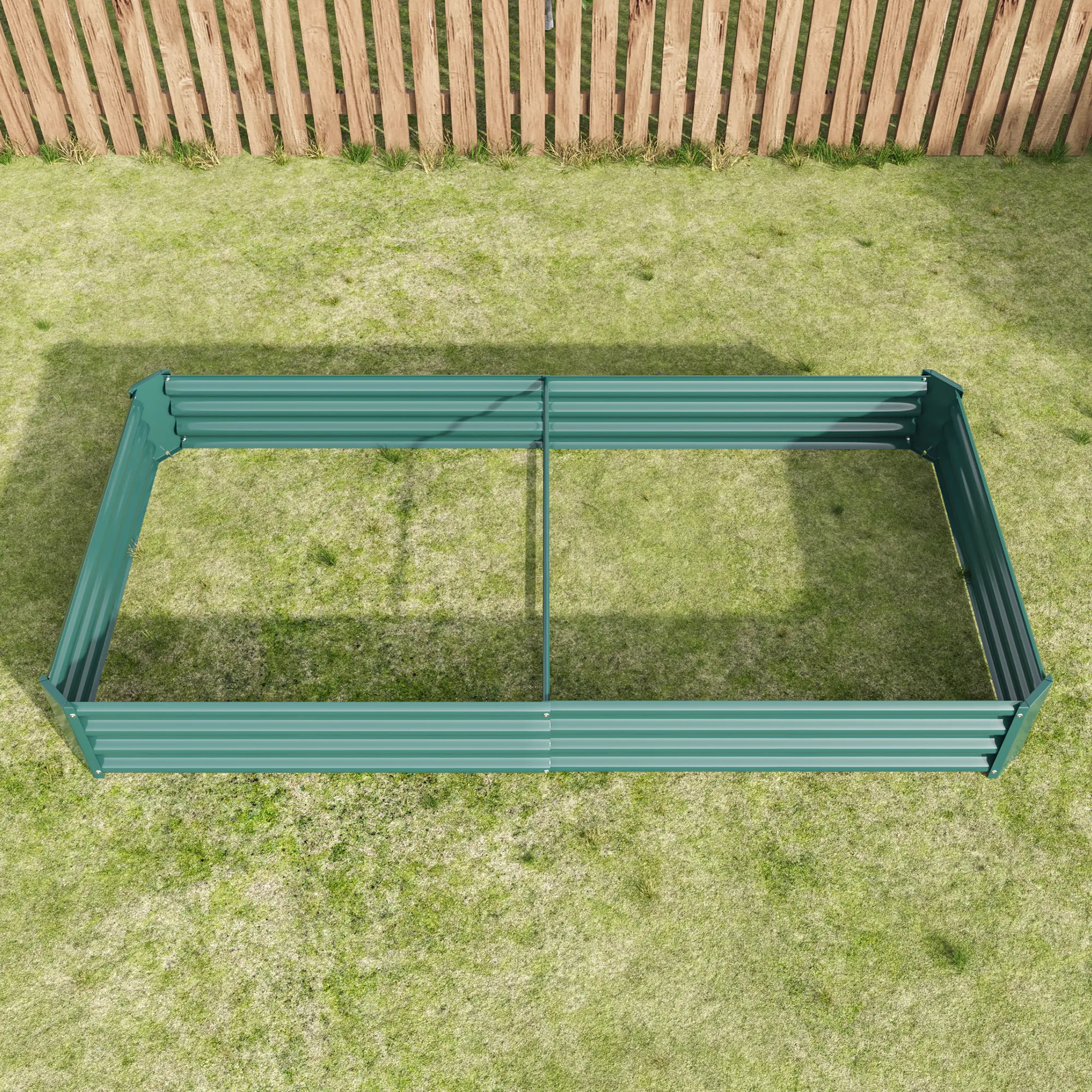 Raised Garden Bed Kit - Metal Raised Bed Garden 7.6x3.7x0.98ft for Flower Planters, Vegetables  Green