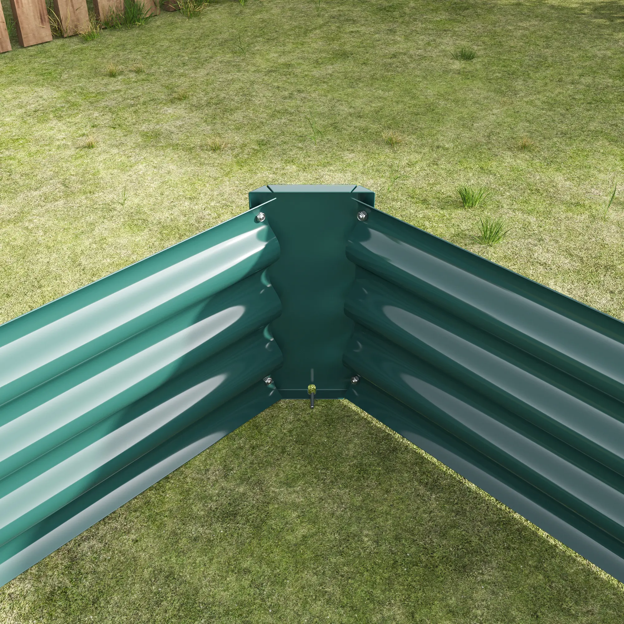 Raised Garden Bed Kit - Metal Raised Bed Garden 7.6x3.7x0.98ft for Flower Planters, Vegetables  Green