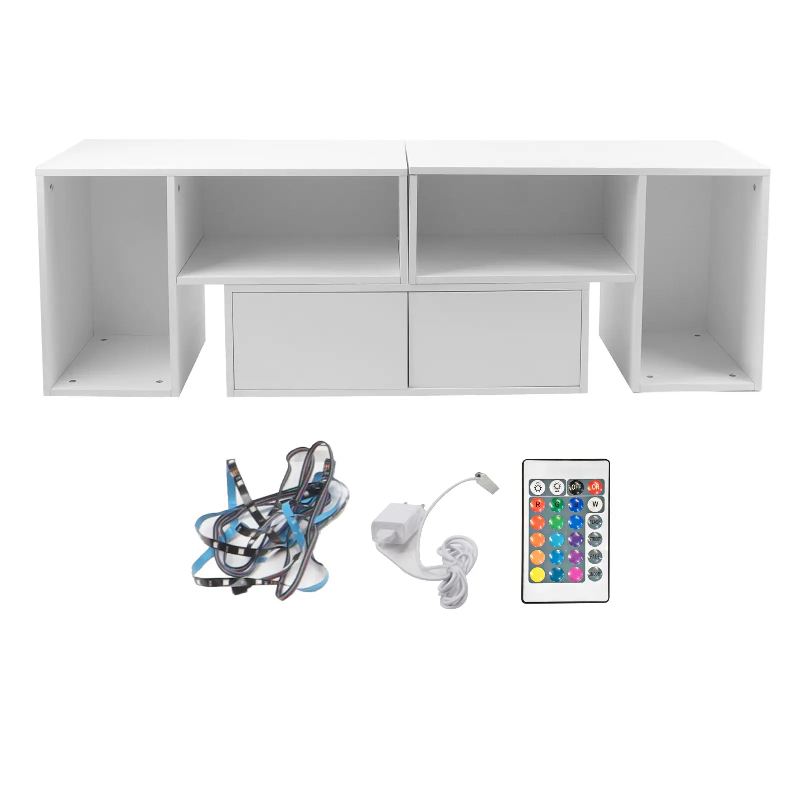 Board TV Cabinet Board TV Cabinet Stand Panel Set with LED Light Drawer Living Room Home Furniture Board TV Stand Home Furniture