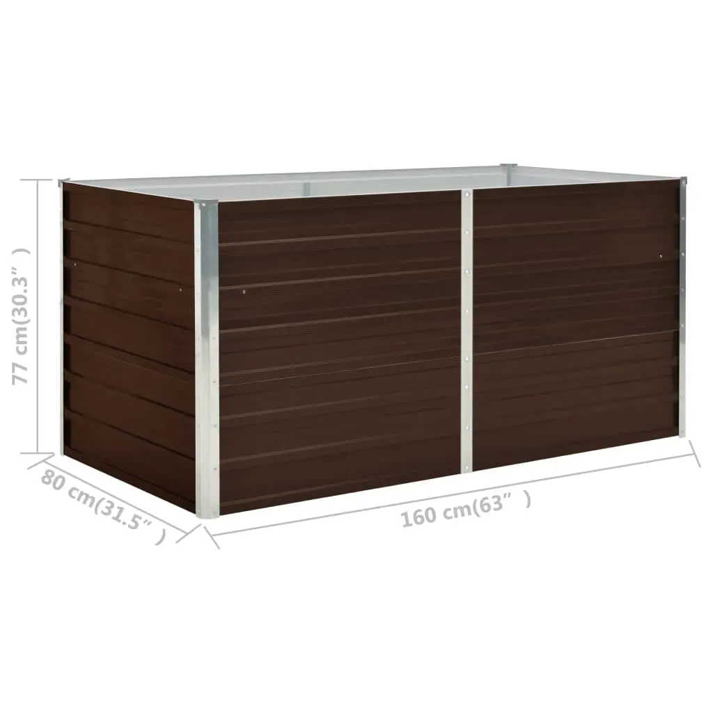 Raised Garden Bed Metal Rectangular 160x80x77 cm for Balcony Deck or Patio Planting Vegetables Flowers Pots Galvanised Steel
